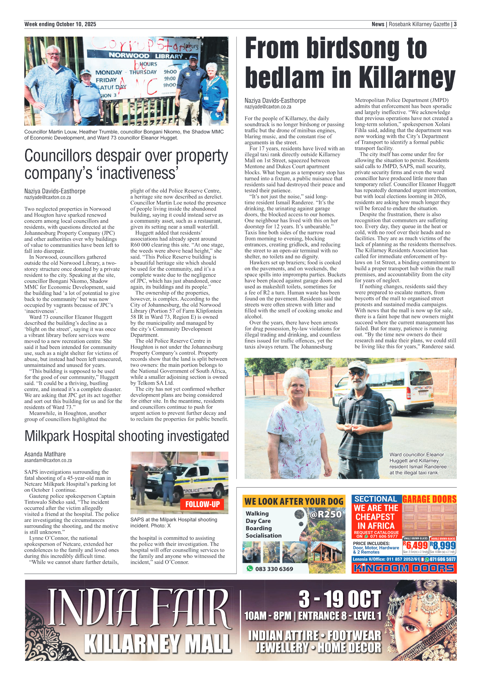 Rosebank Killarney Gazette 10 October 2025 page 3