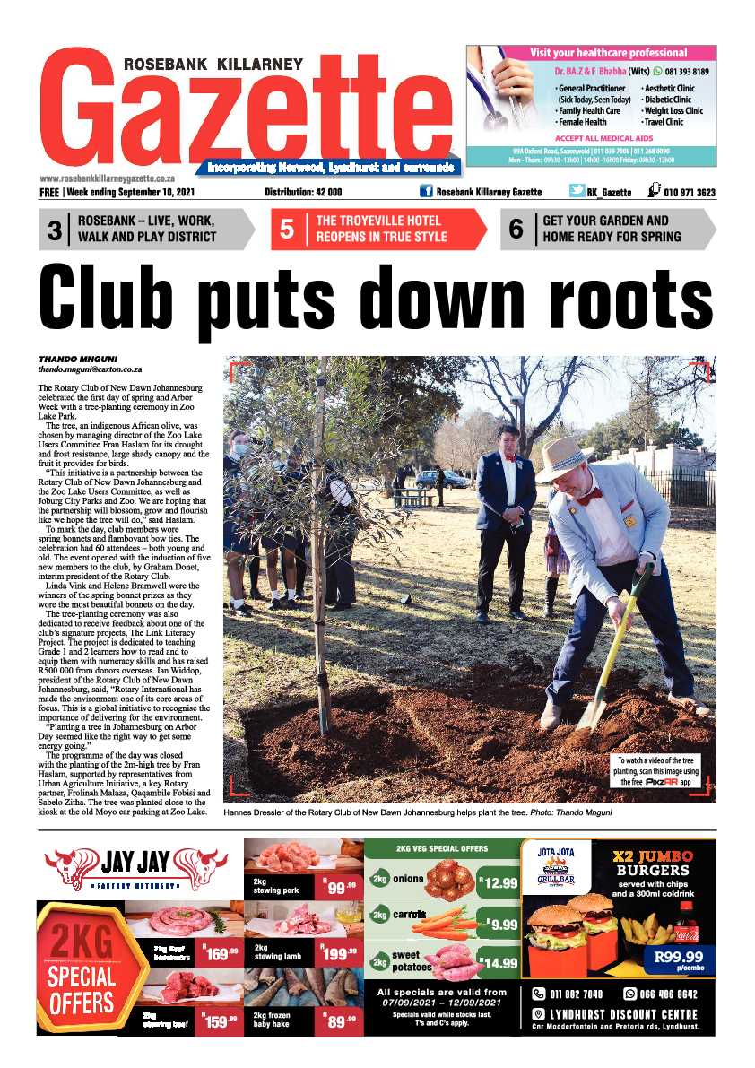 Rosebank Killarney Gazette 10 September 2021 page 1