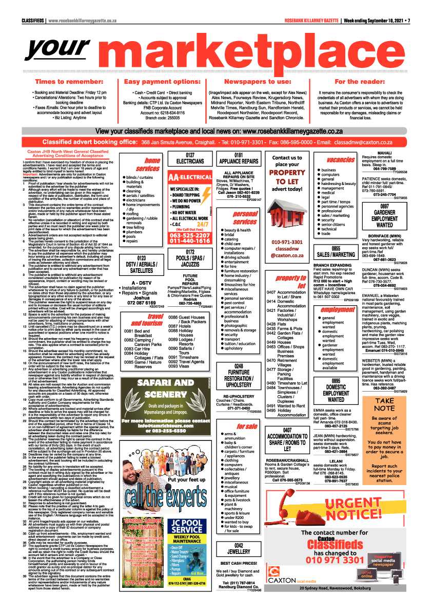 Rosebank Killarney Gazette 10 September 2021 page 7