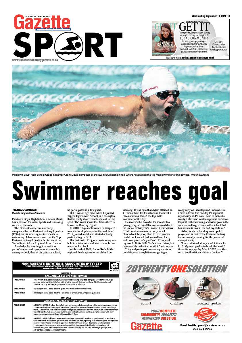 Rosebank Killarney Gazette 10 September 2021 page 8