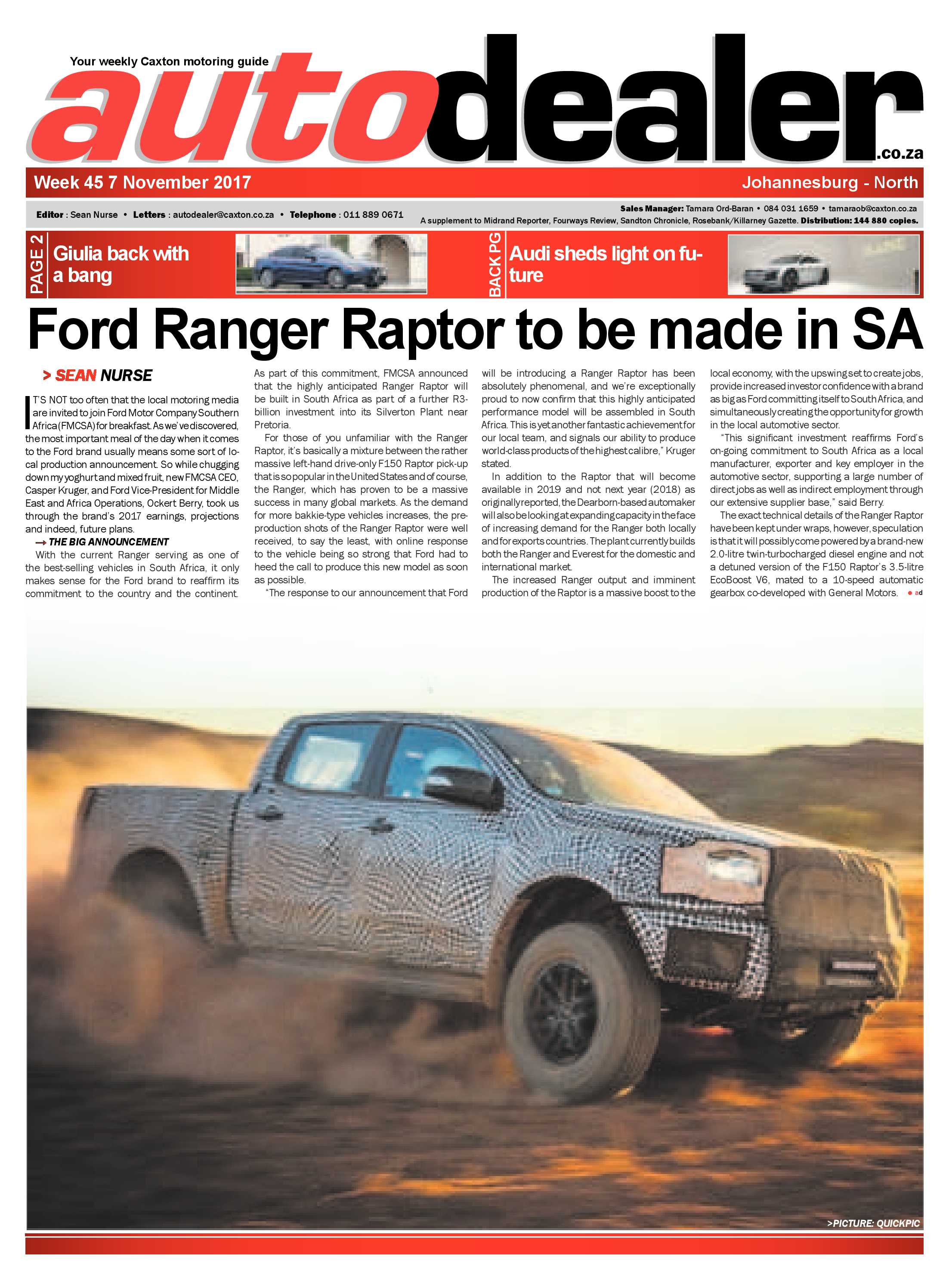 Auto Dealer – 7 November 2017 page 1