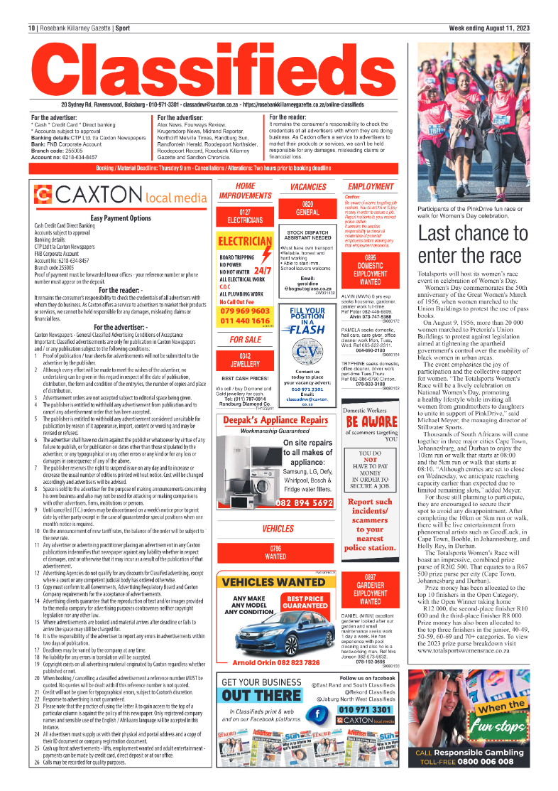 Rosebank Killarney Gazette 11 Aug 2023 page 10