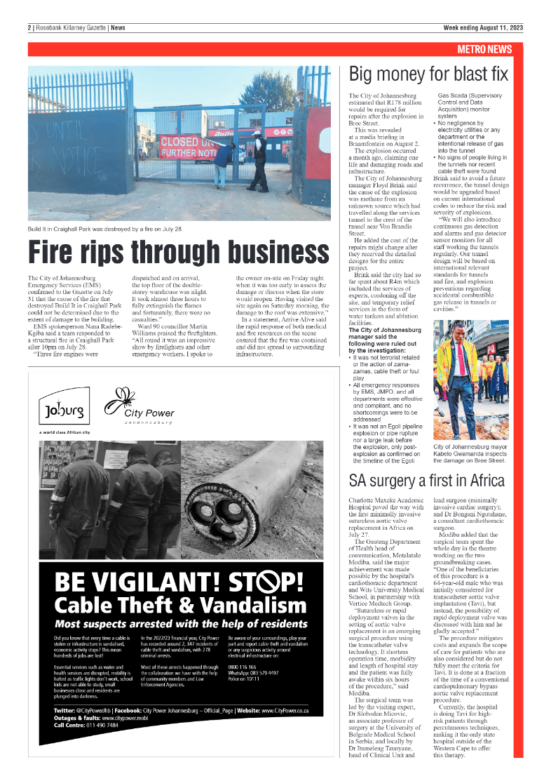 Rosebank Killarney Gazette 11 Aug 2023 page 2