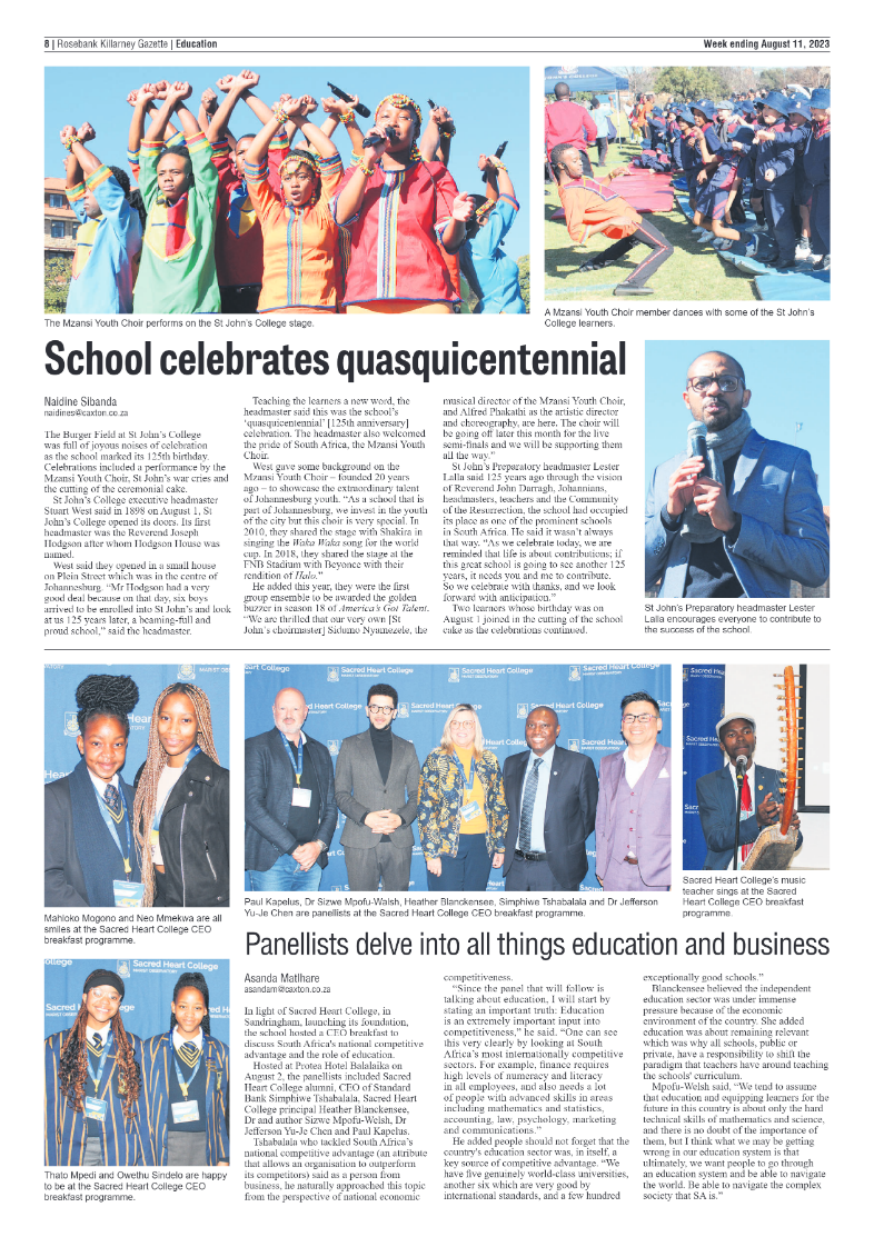 Rosebank Killarney Gazette 11 Aug 2023 page 8