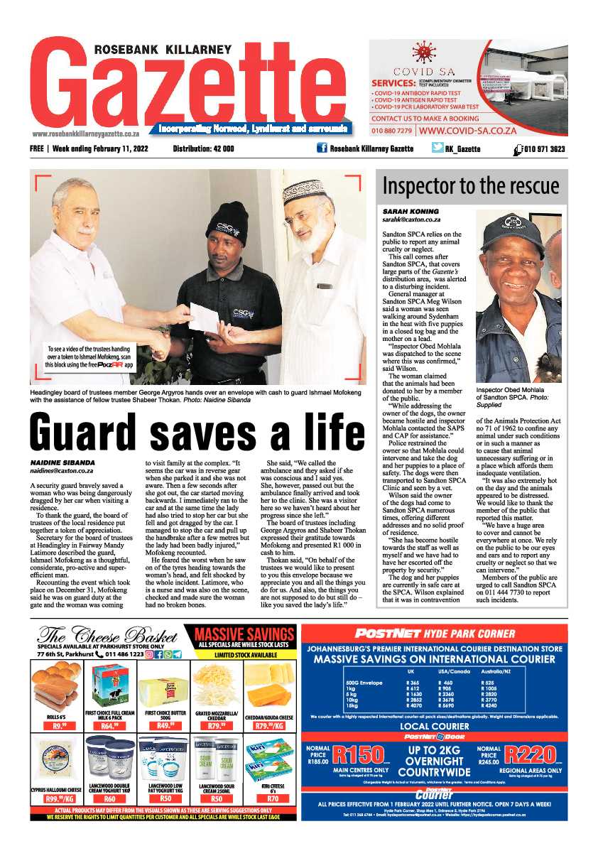 Rosebank Killarney Gazette 11 February 2022 page 1