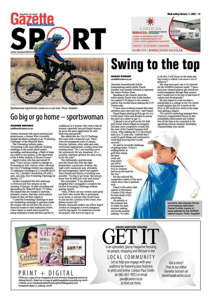 Rosebank Killarney Gazette 11 February 2022 page 12