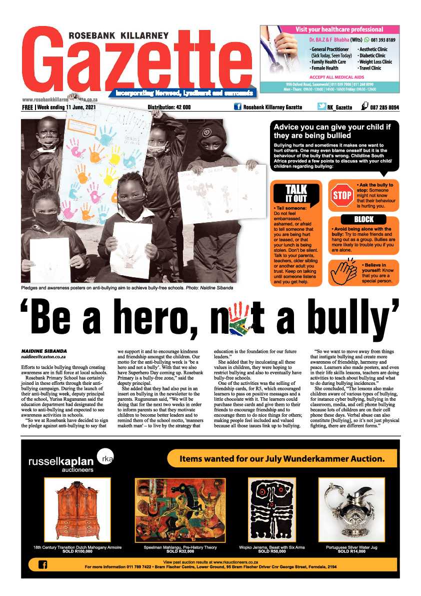 Rosebank Killarney Gazette 11 June 2021 page 1