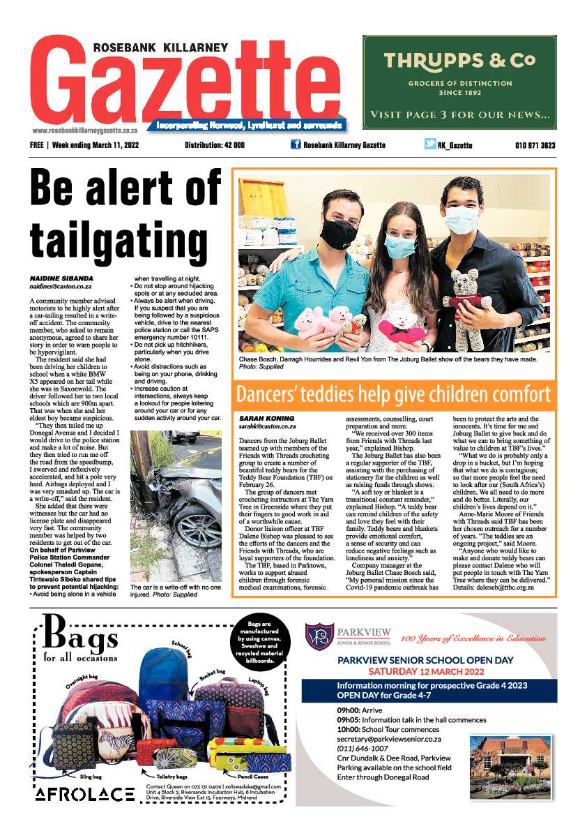 Rosebank Killarney Gazette 11 March 2022 page 1
