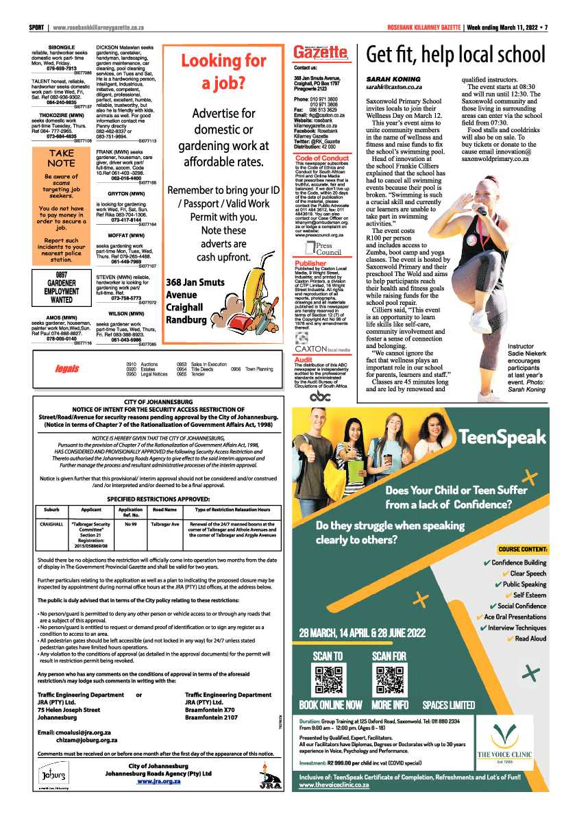 Rosebank Killarney Gazette 11 March 2022 page 7