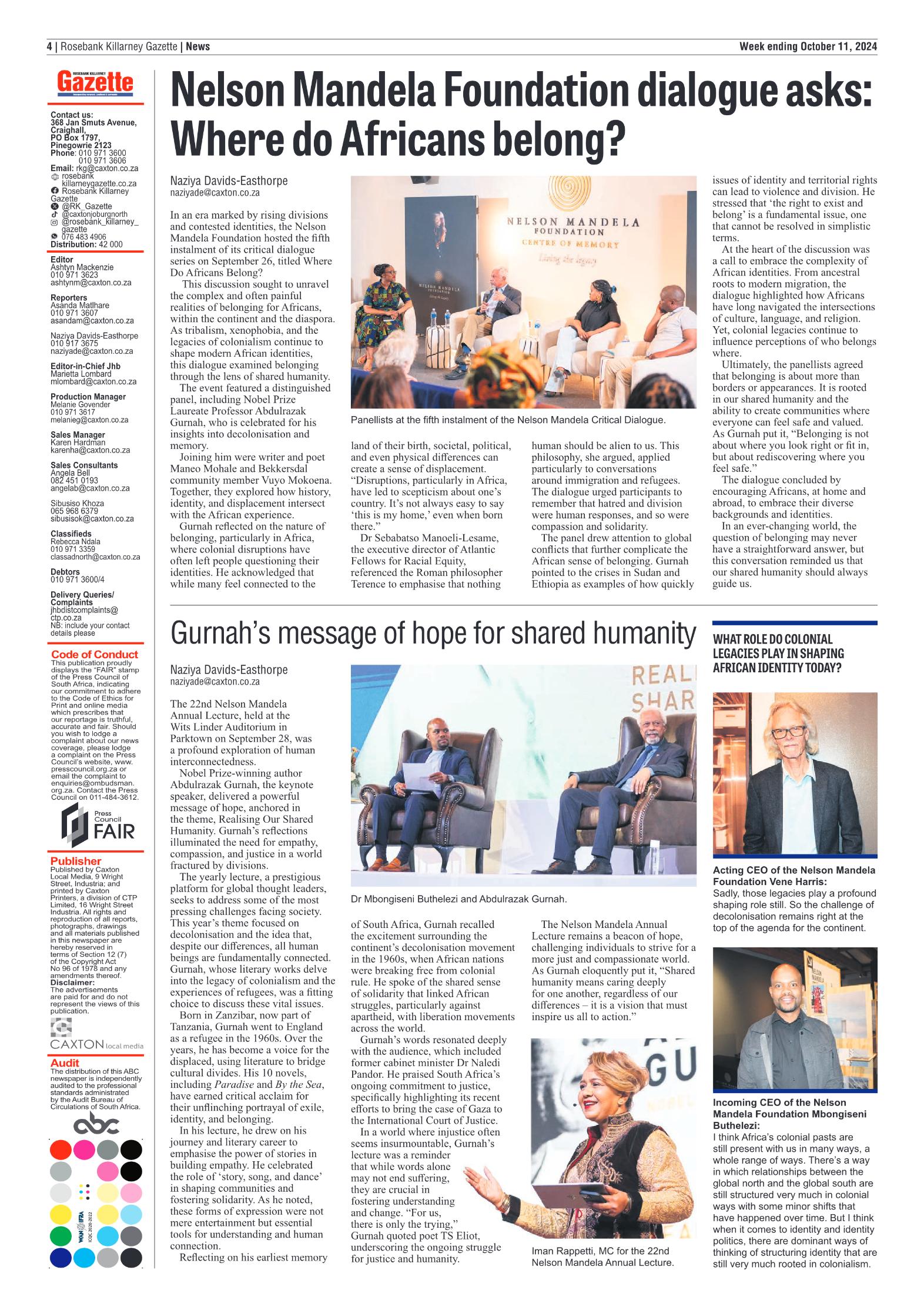 Rosebank Killarney Gazette 11 October 2024 page 4