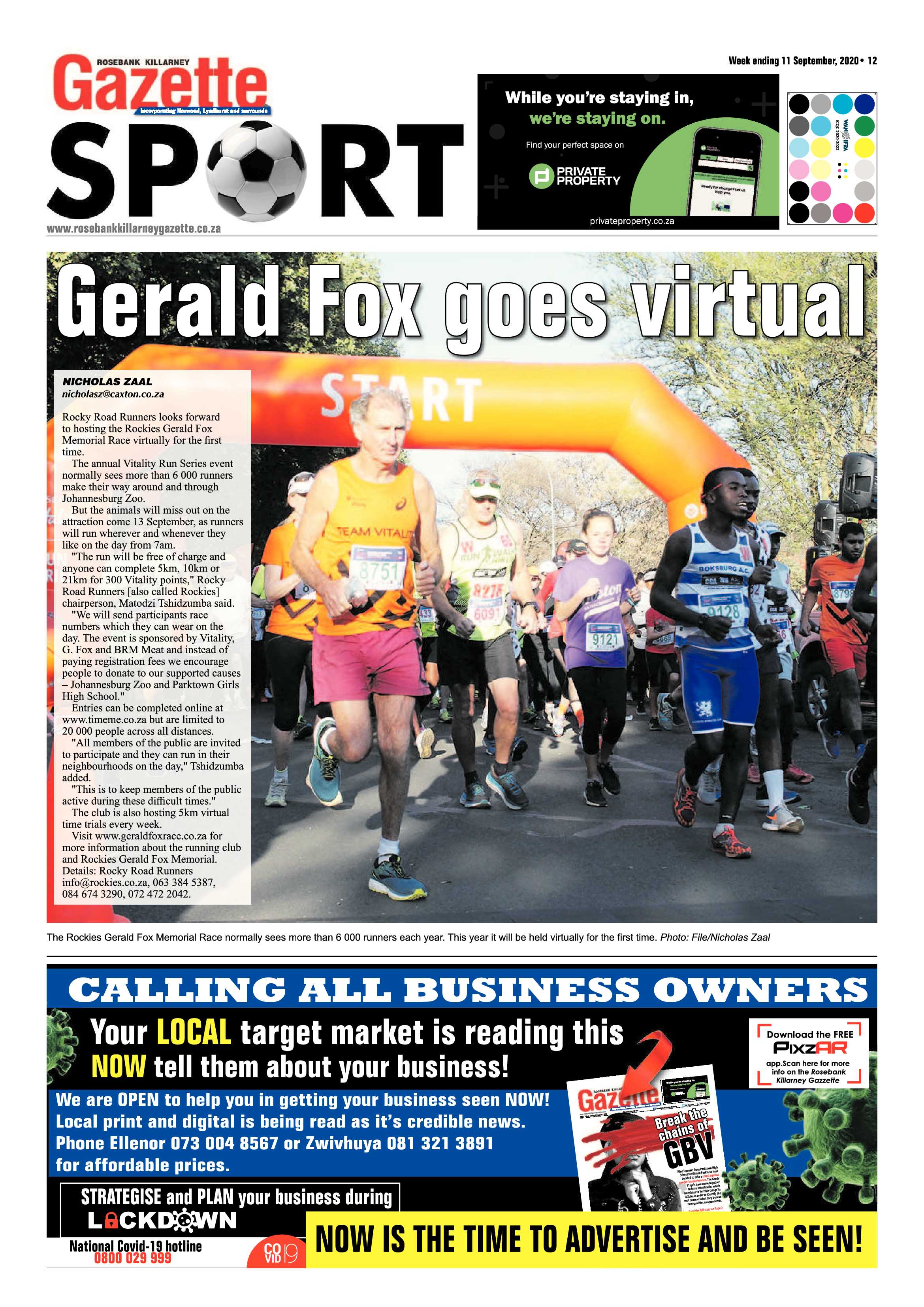 Rosebank Killarney Gazette 11 September 2020 page 12