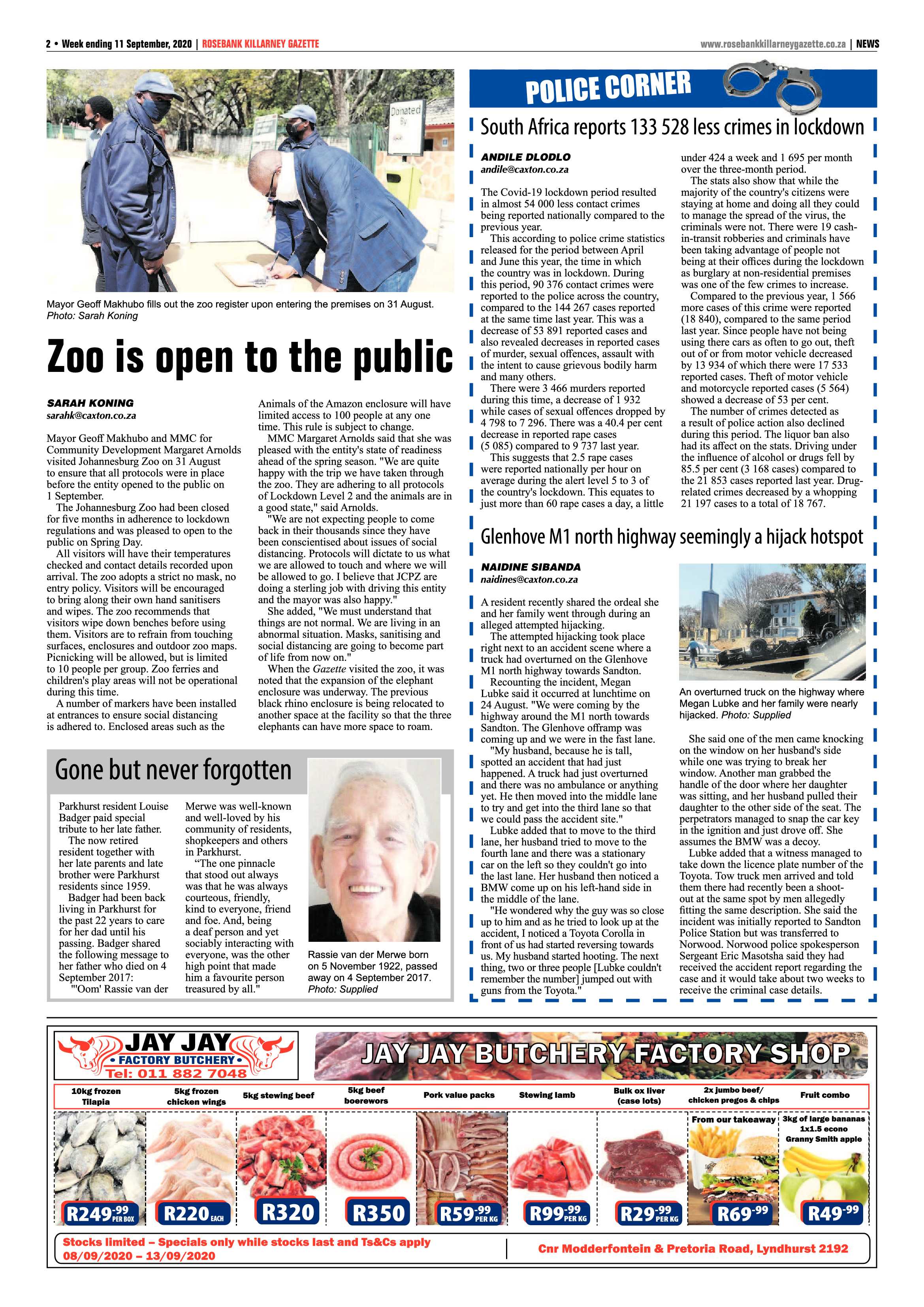 Rosebank Killarney Gazette 11 September 2020 page 2