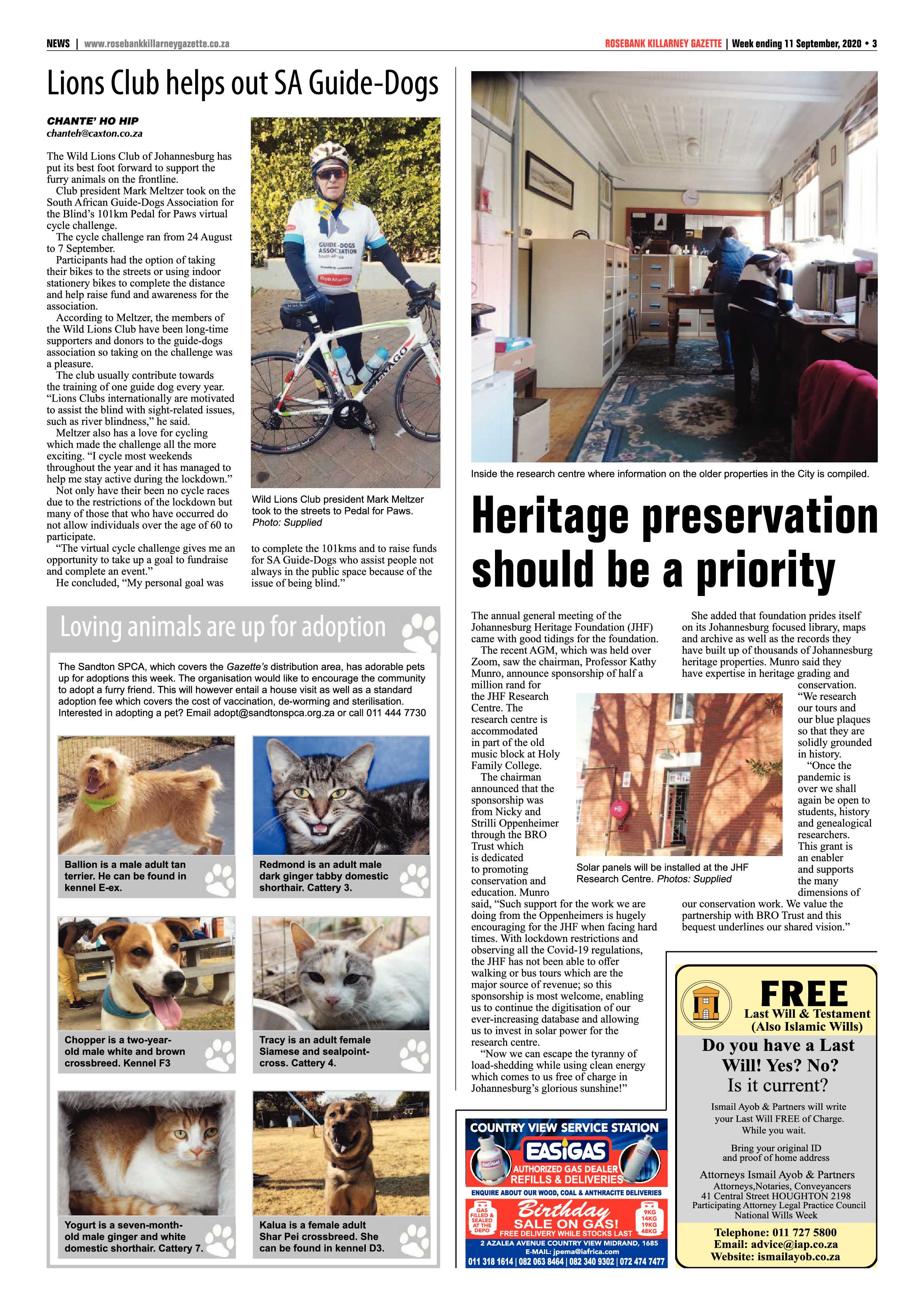 Rosebank Killarney Gazette 11 September 2020 page 3