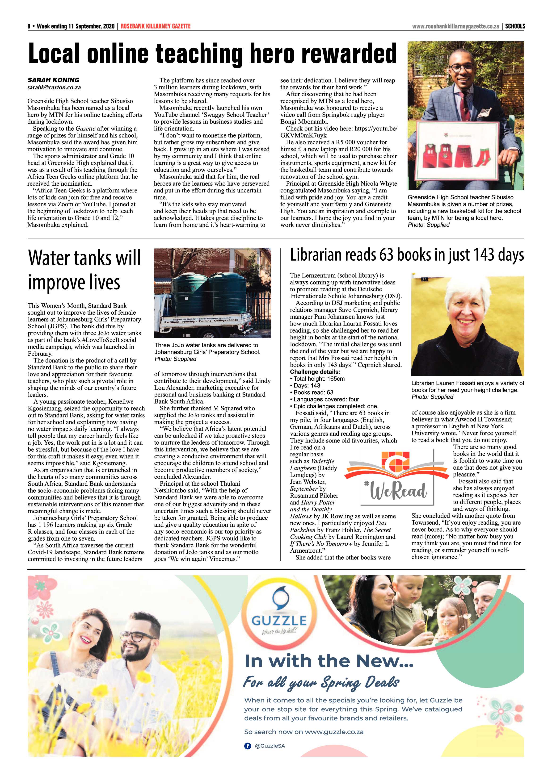 Rosebank Killarney Gazette 11 September 2020 page 8