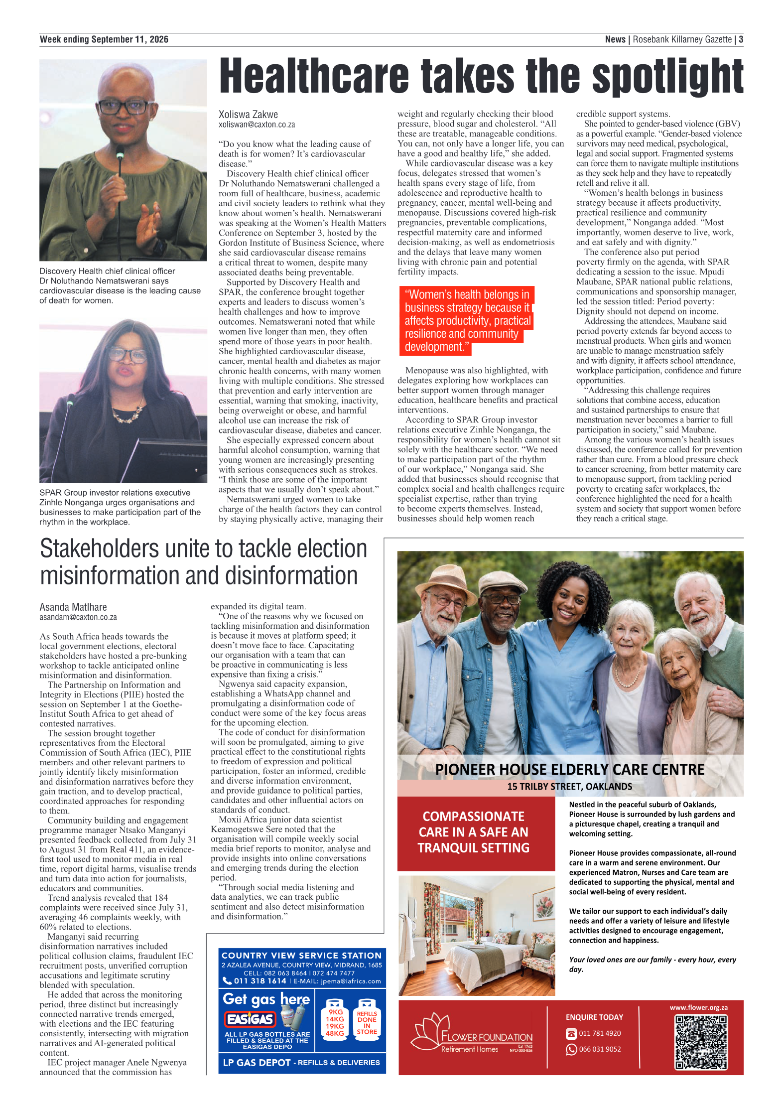 Rosebank Killarney Gazette 11 September 2026 page 3
