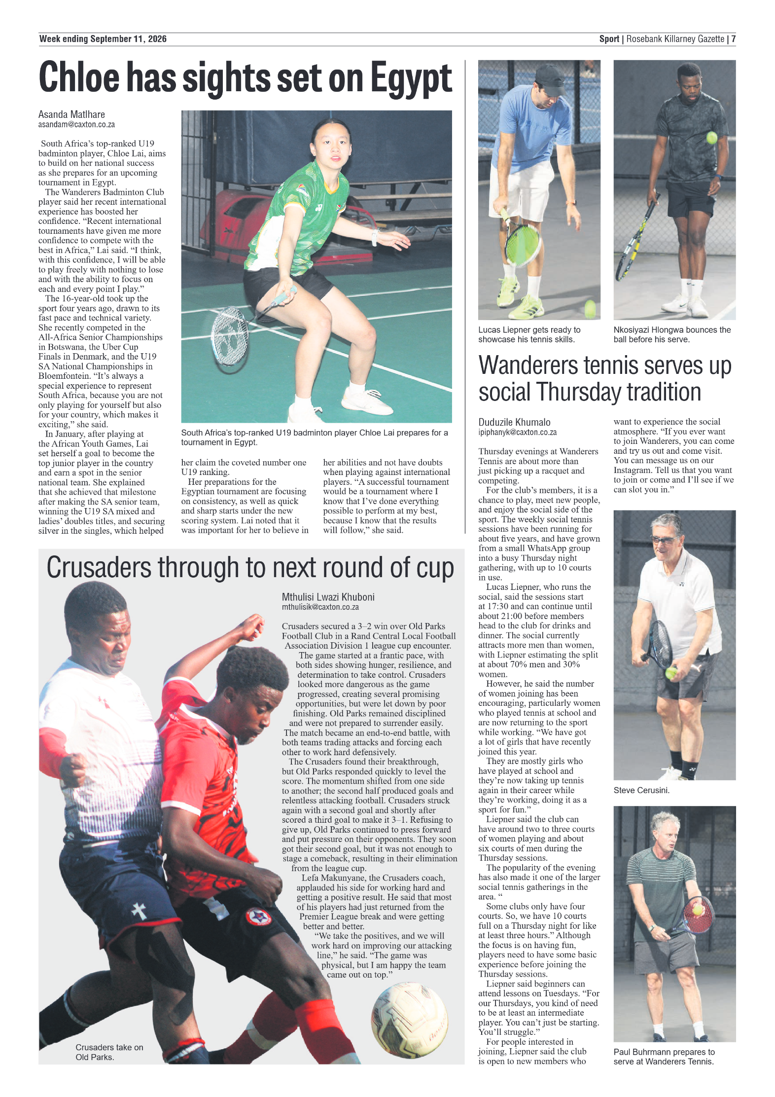 Rosebank Killarney Gazette 11 September 2026 page 7