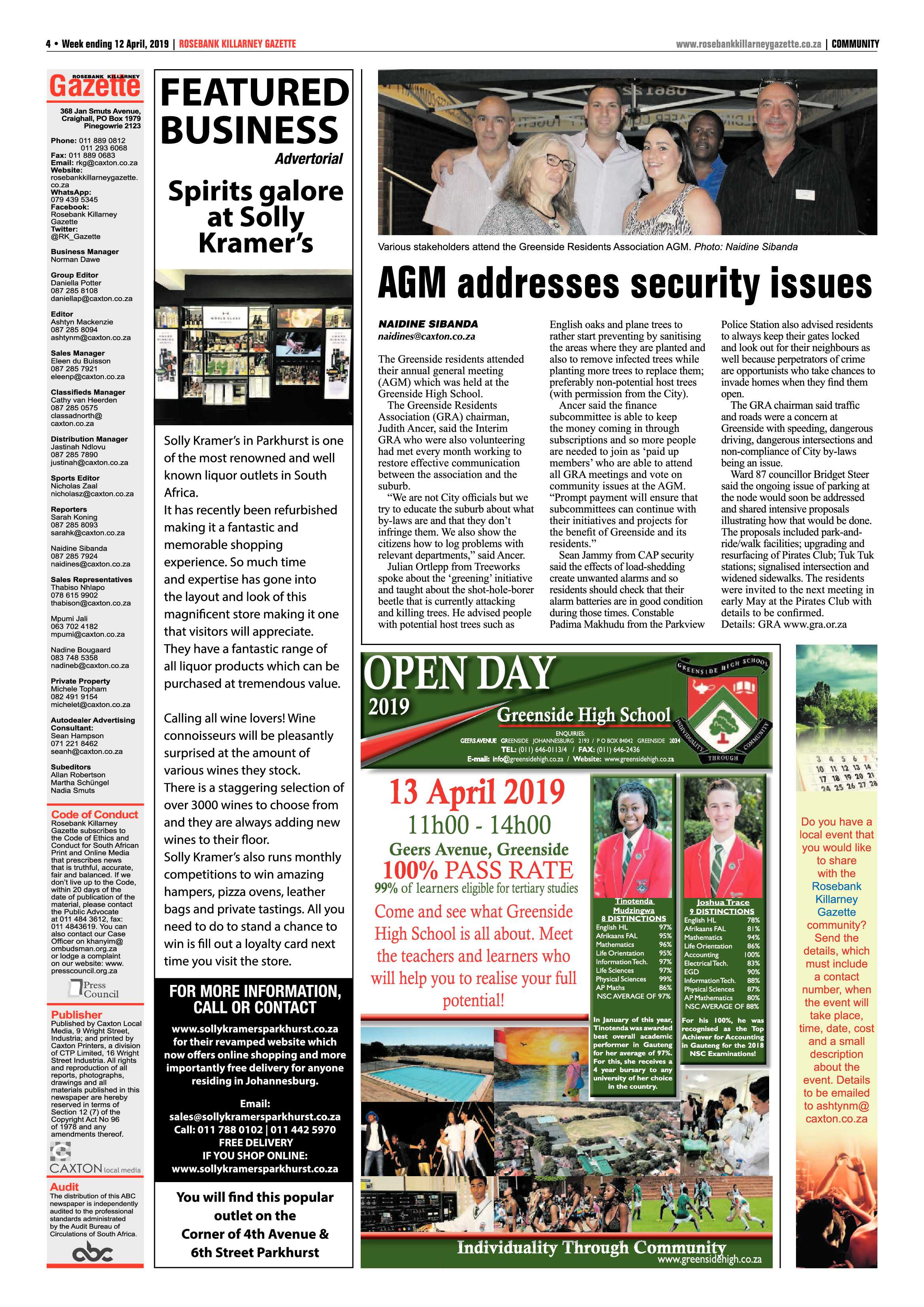 Rosebank Killarney Gazette 12 April, 2019 page 4