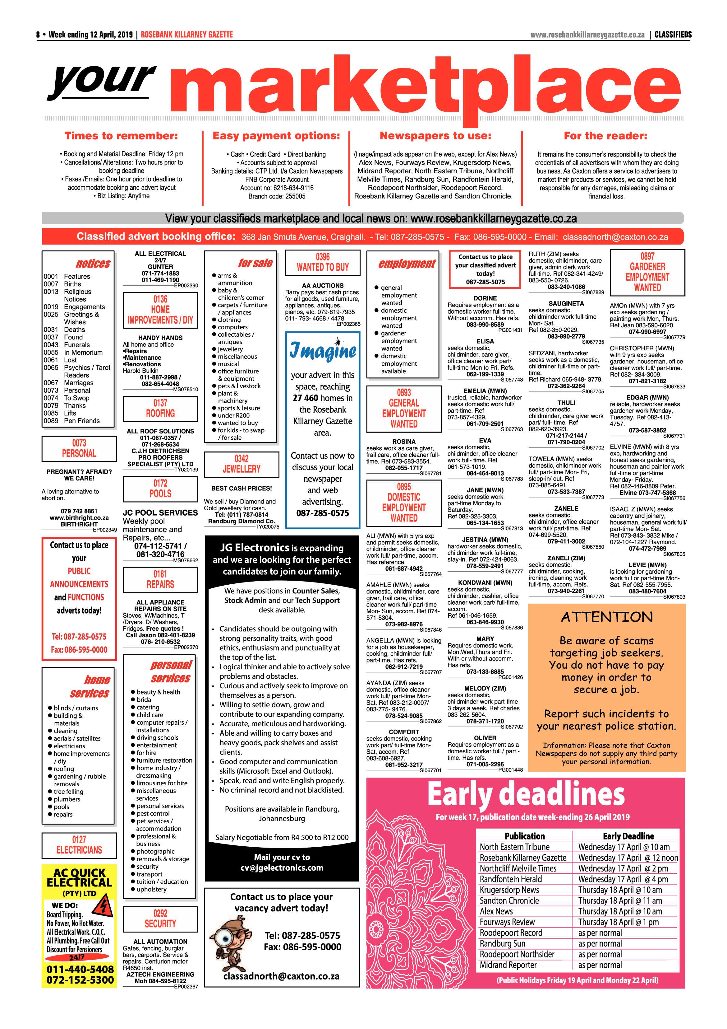 Rosebank Killarney Gazette 12 April, 2019 page 8