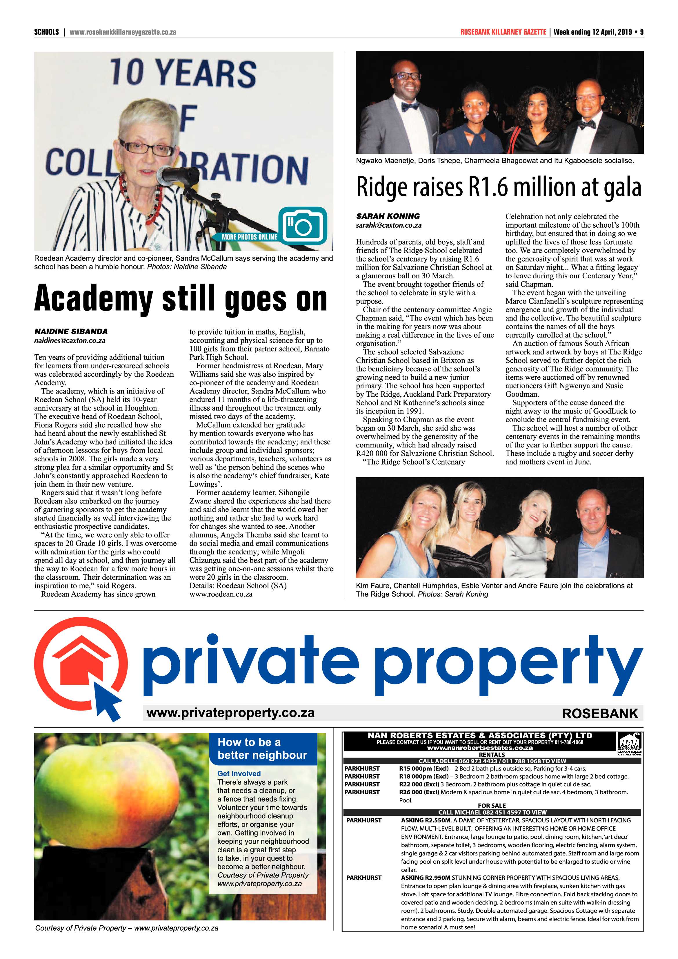 Rosebank Killarney Gazette 12 April, 2019 page 9