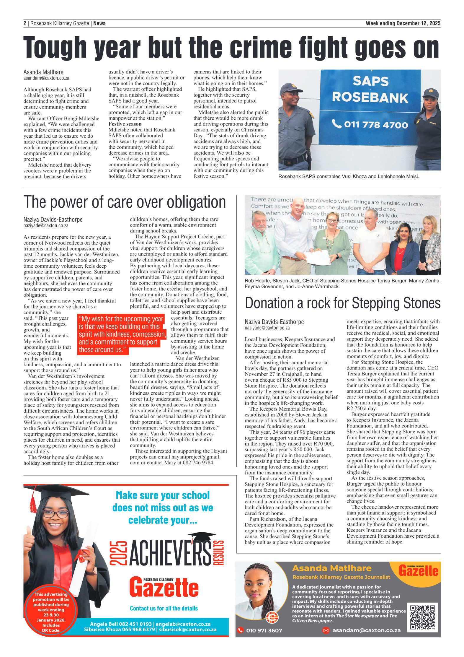 Rosebank Killarney Gazette 12 December 2025 page 2