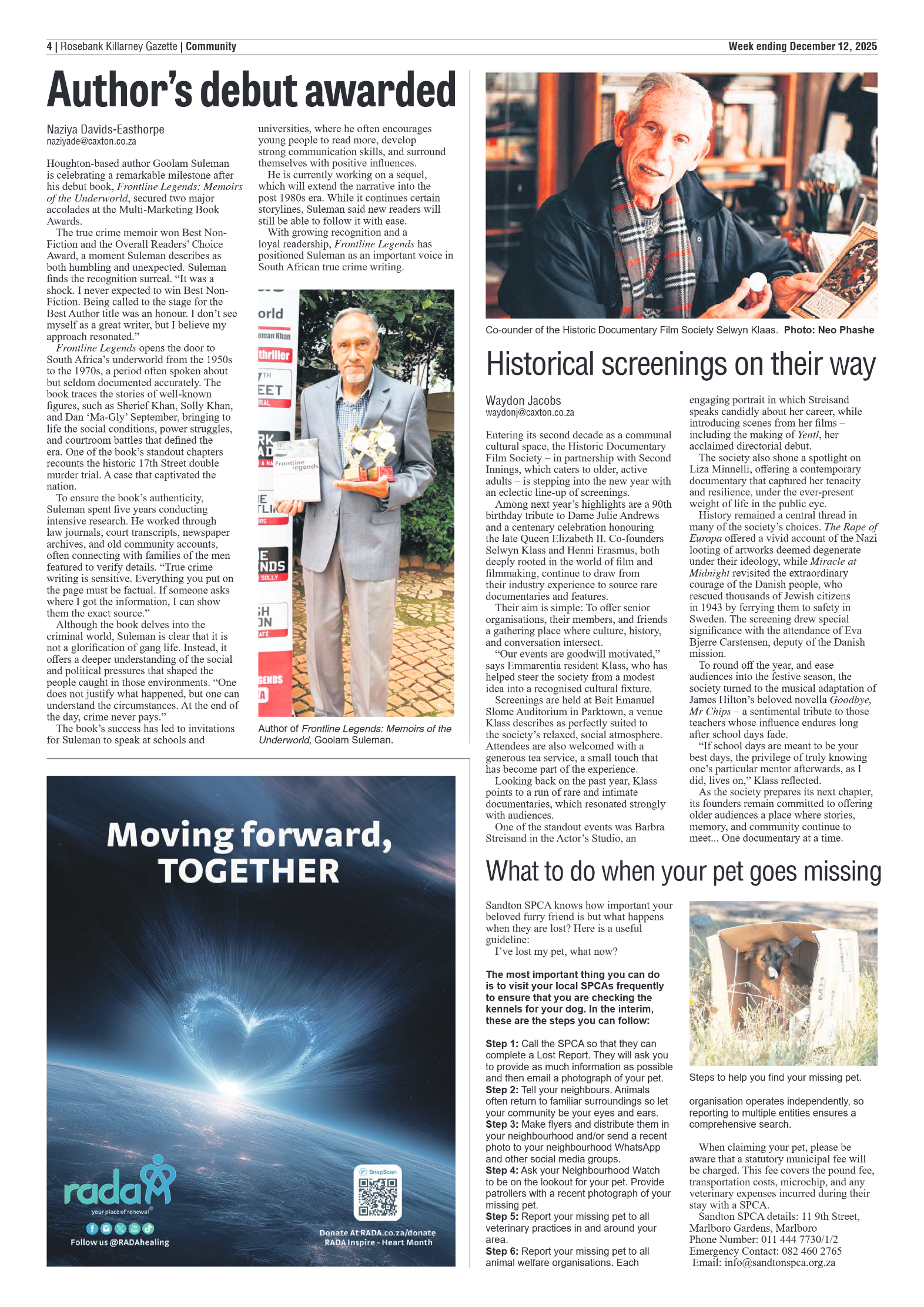 Rosebank Killarney Gazette 12 December 2025 page 4
