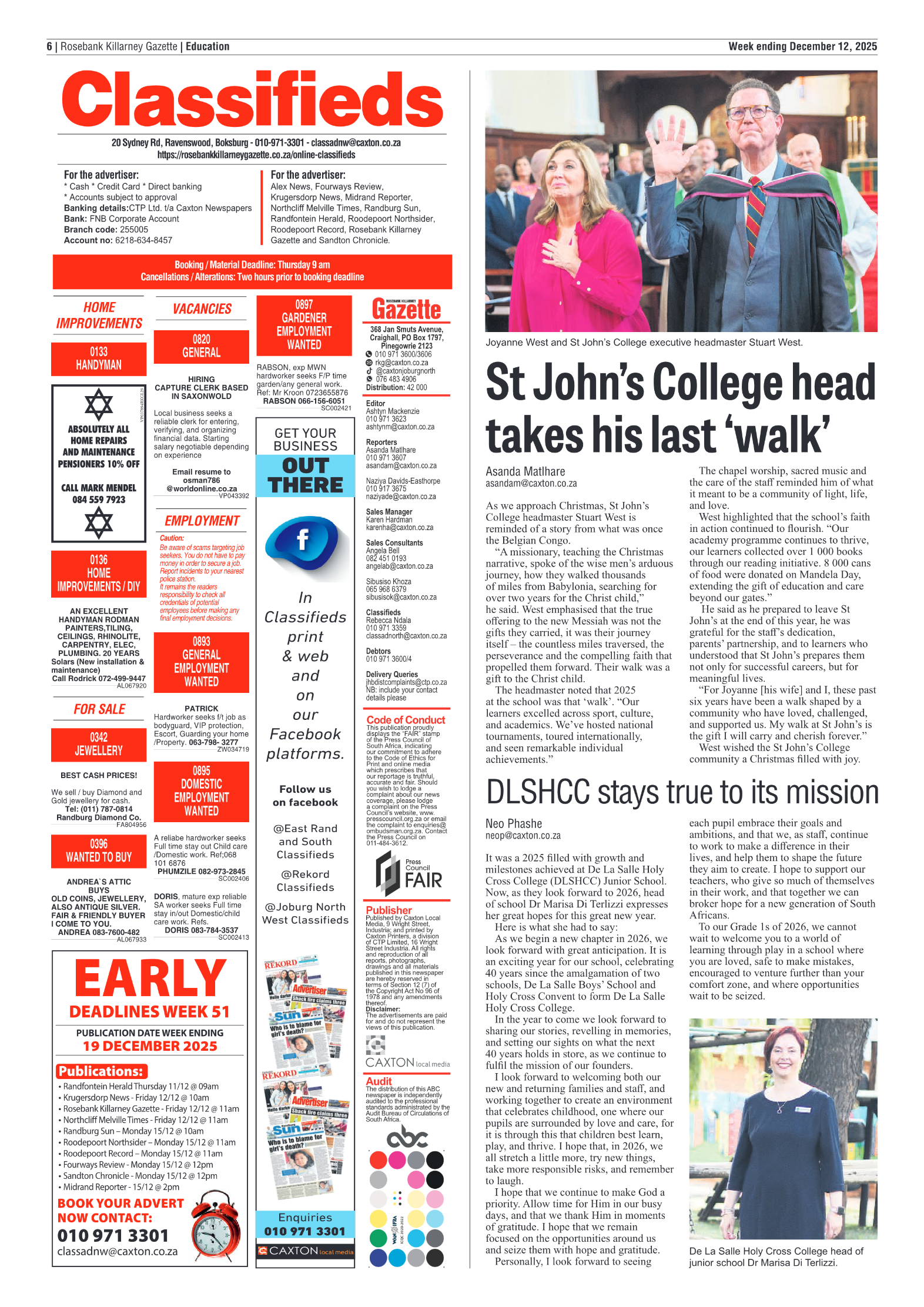 Rosebank Killarney Gazette 12 December 2025 page 6
