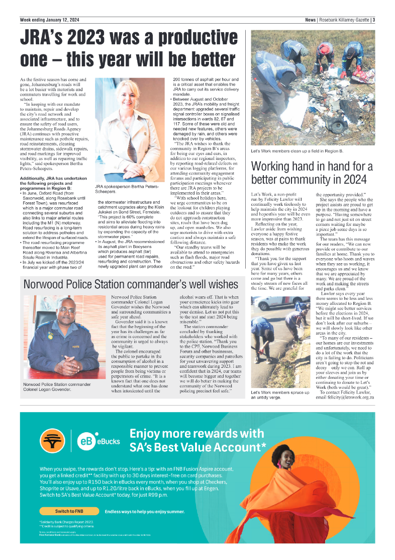 Rosebank Killarney Gazette 12 January 2024 page 3