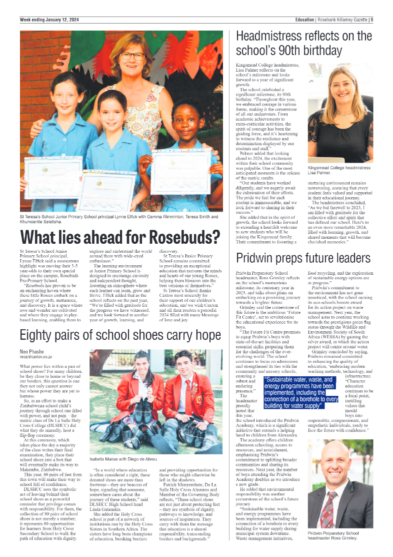 Rosebank Killarney Gazette 12 January 2024 page 5