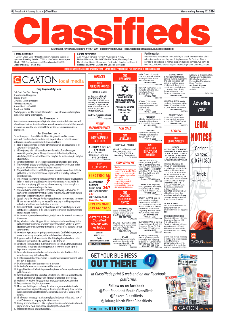 Rosebank Killarney Gazette 12 January 2024 page 6