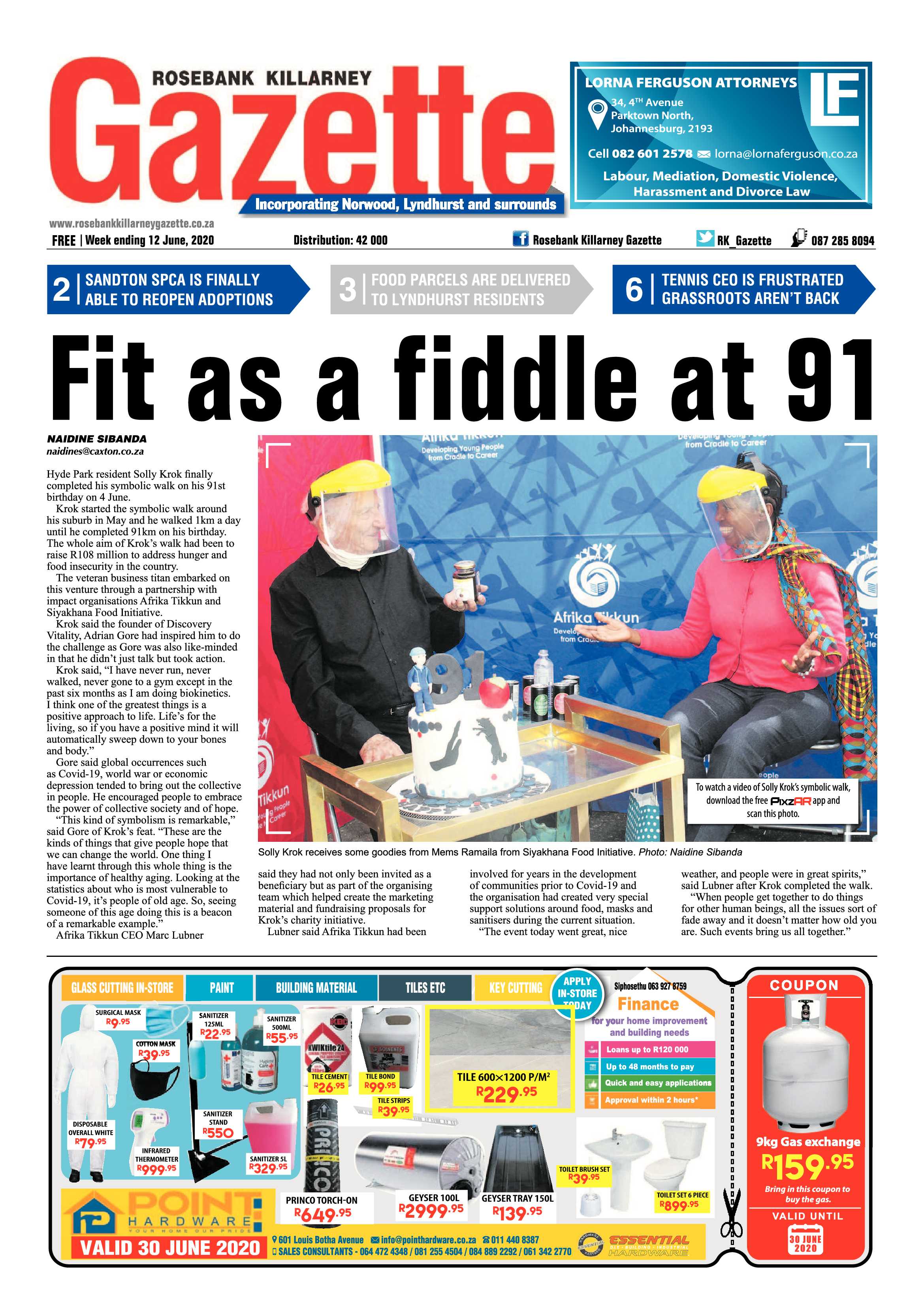 Rosebank Killarney Gazette 12 June 2020 page 1