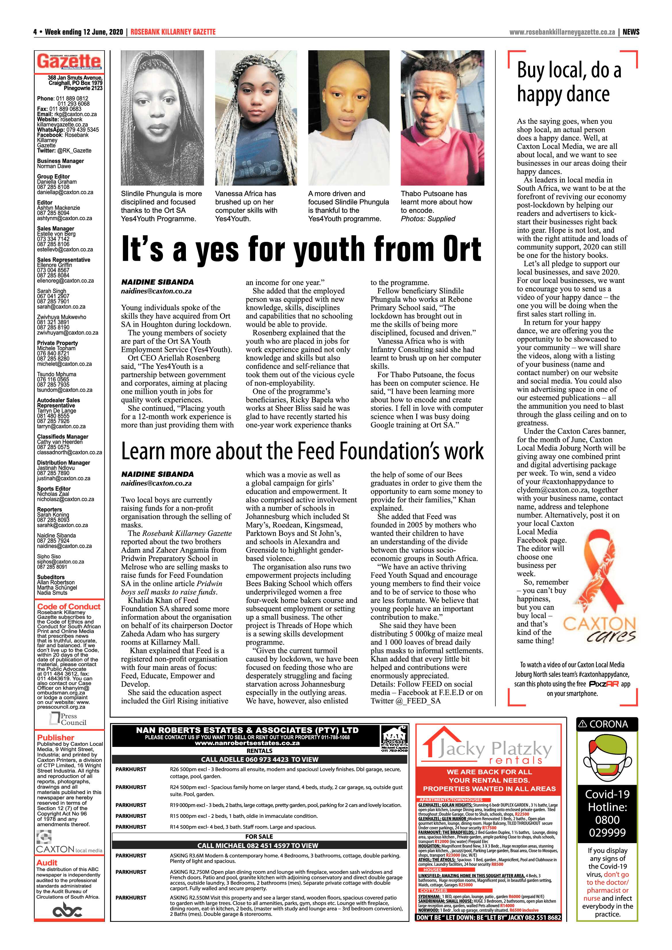 Rosebank Killarney Gazette 12 June 2020 page 4