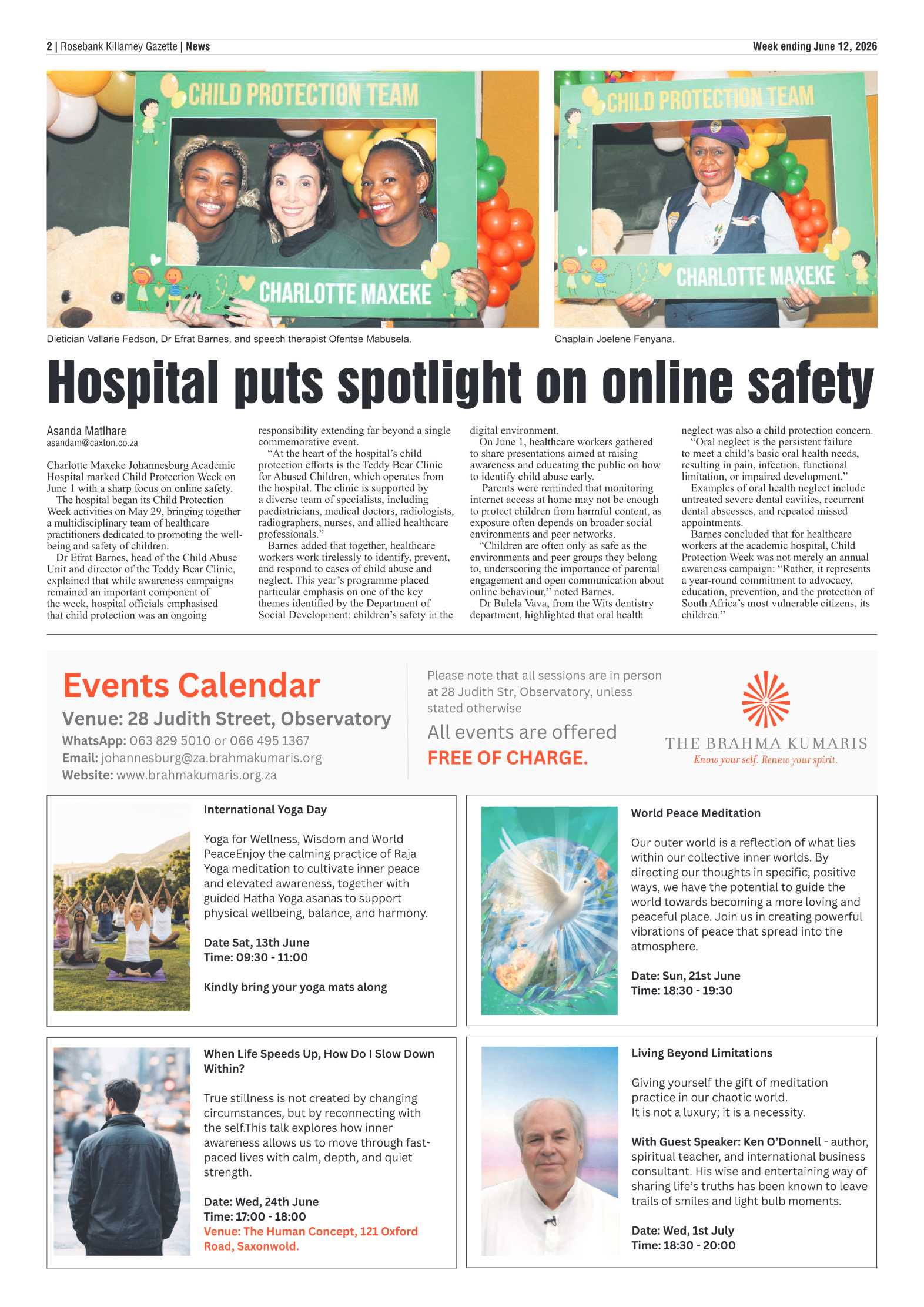 Rosebank Killarney Gazette 12 June 2026 page 2