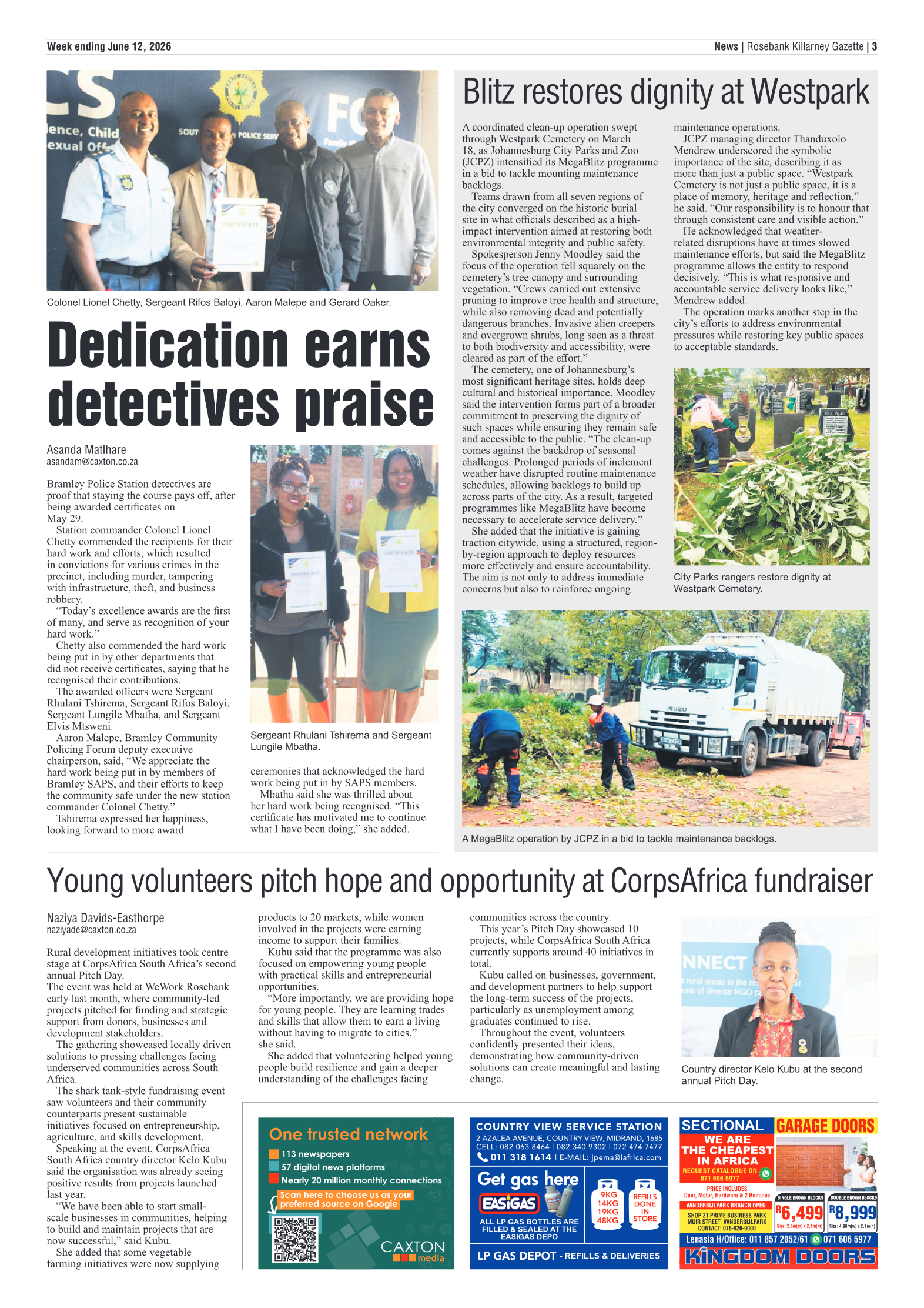 Rosebank Killarney Gazette 12 June 2026 page 3