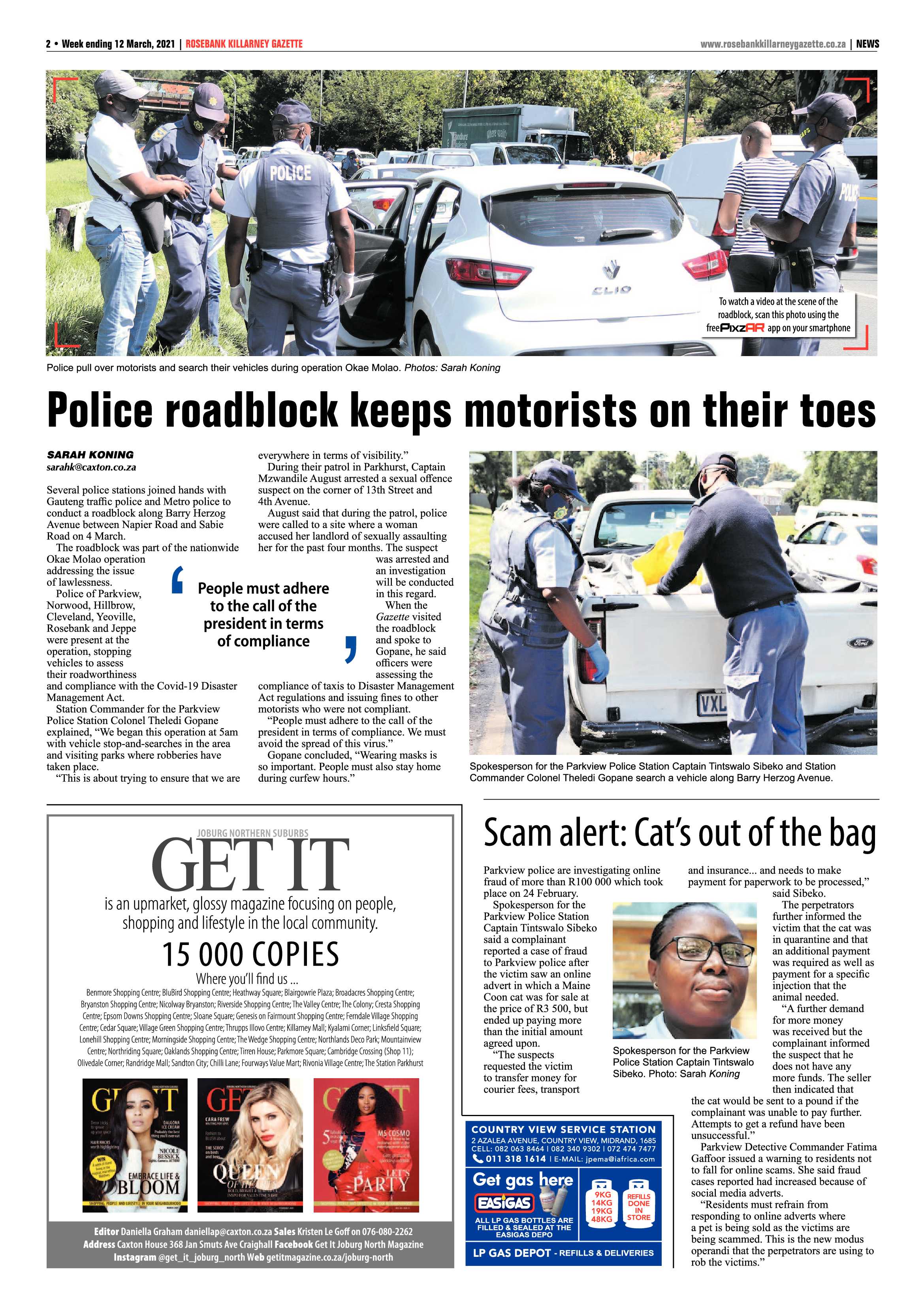 Rosebank Killarney Gazette 12 March 2021 page 2
