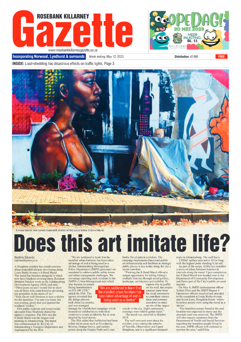 Rosebank Killarney Gazette 12 May 2023 page 1