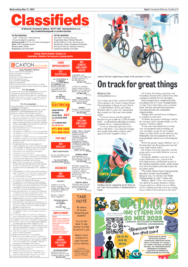 Rosebank Killarney Gazette 12 May 2023 page 11