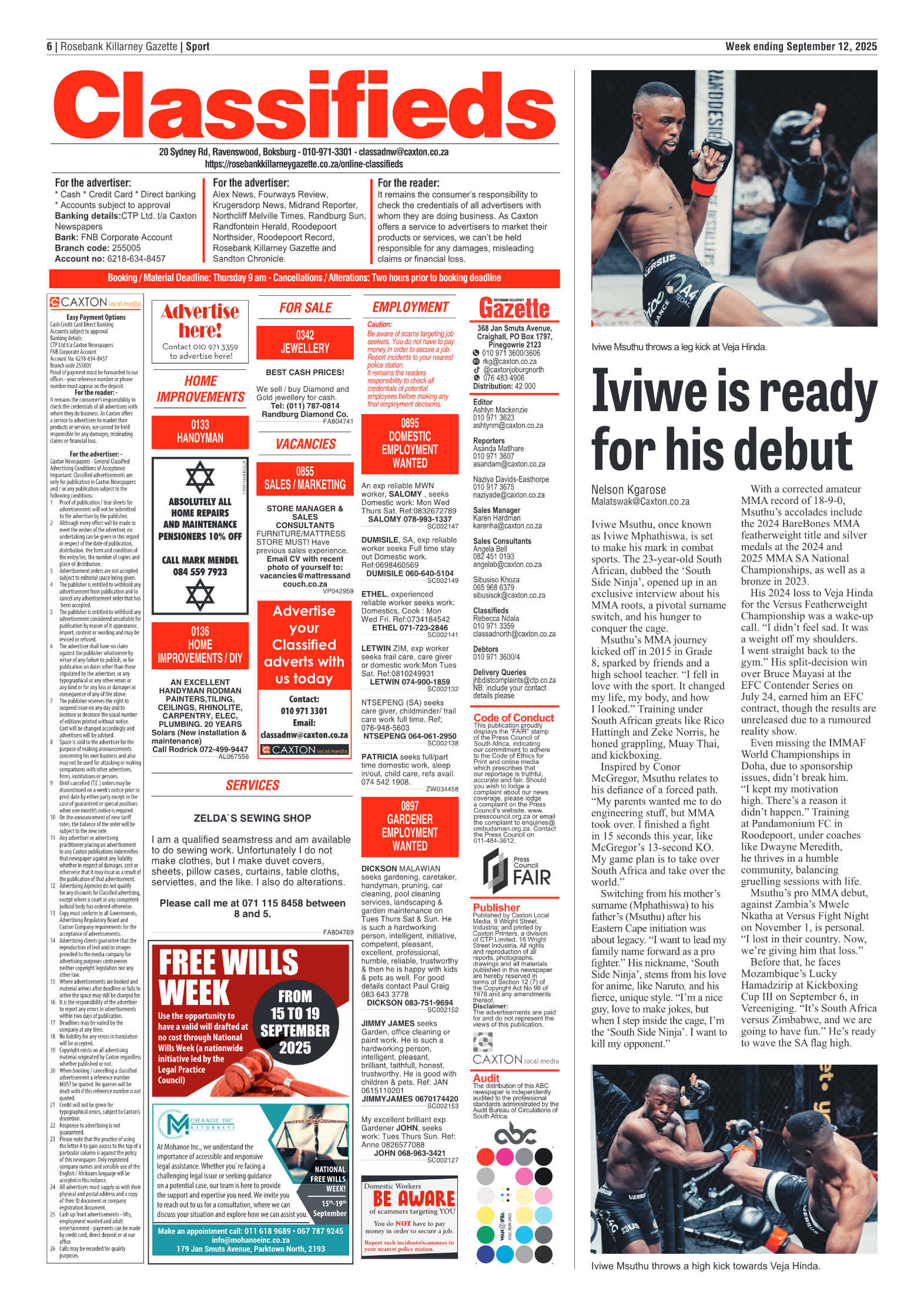 Rosebank Killarney Gazette 12 September 2025 page 6