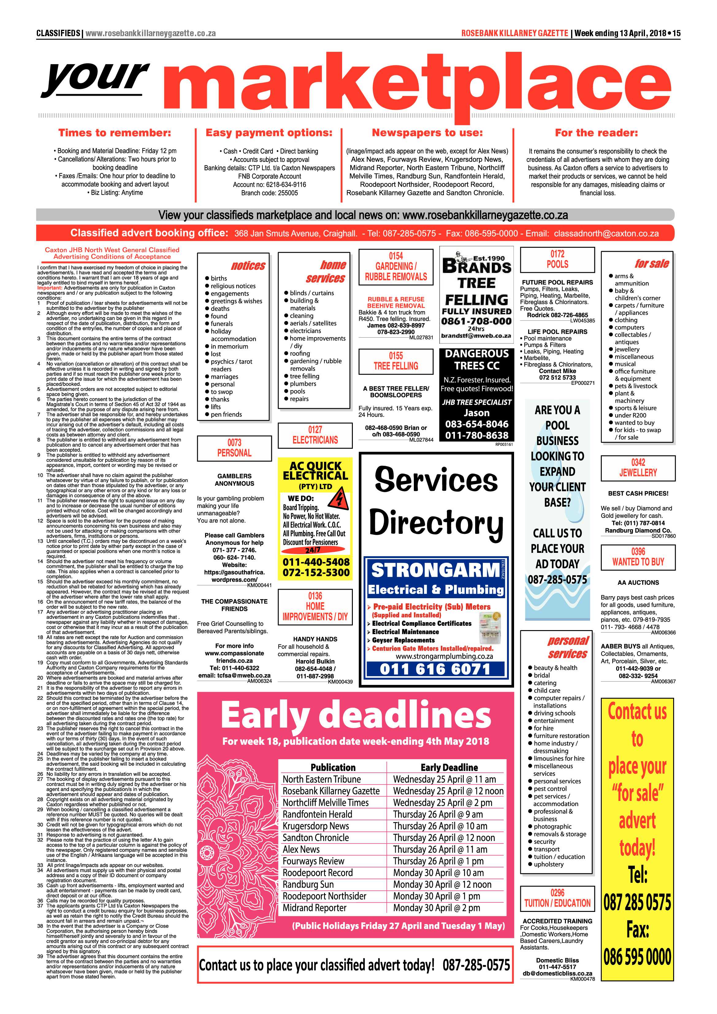 Rosebank Killarney Gazette 13 April 2018 page 15