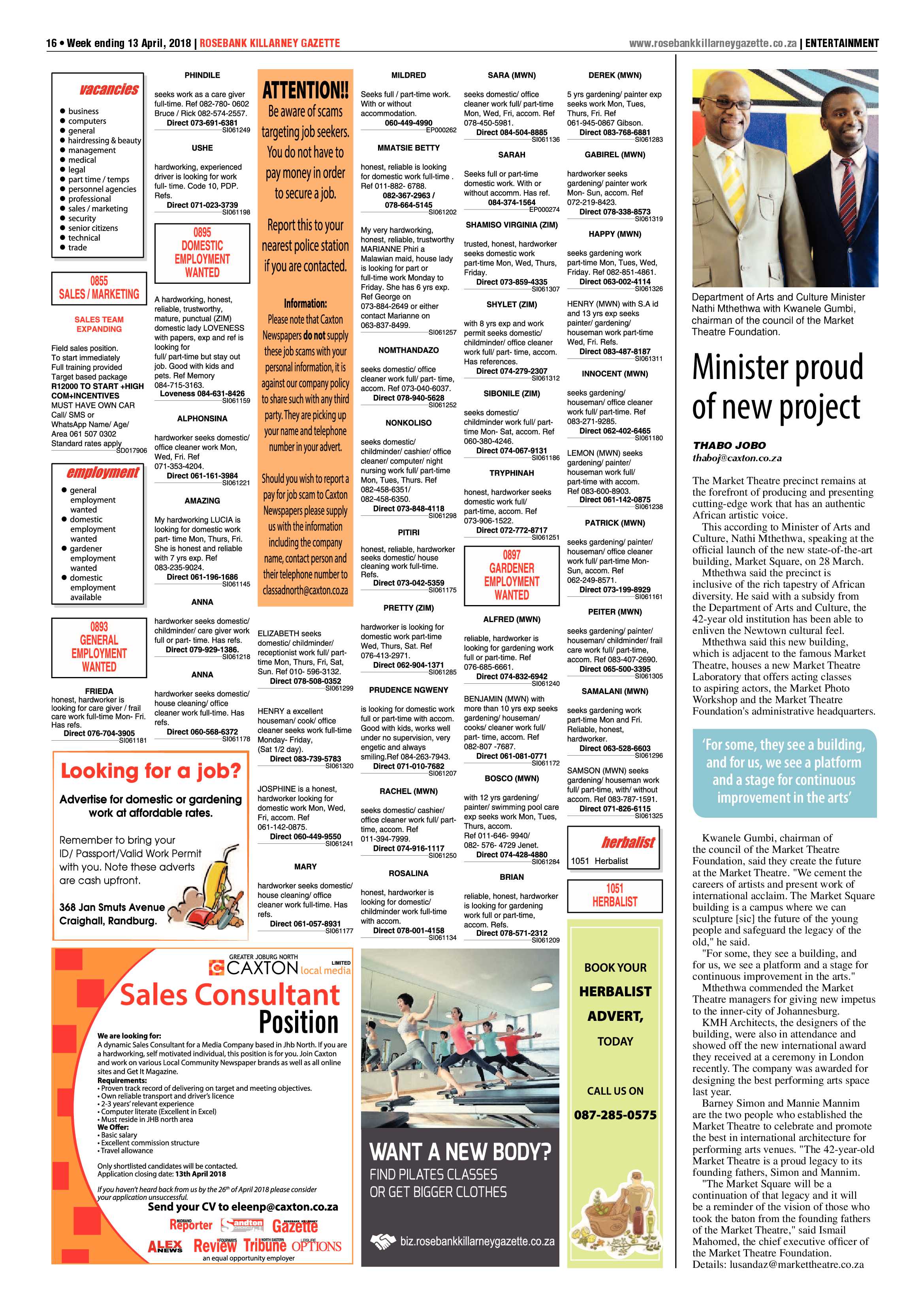 Rosebank Killarney Gazette 13 April 2018 page 16