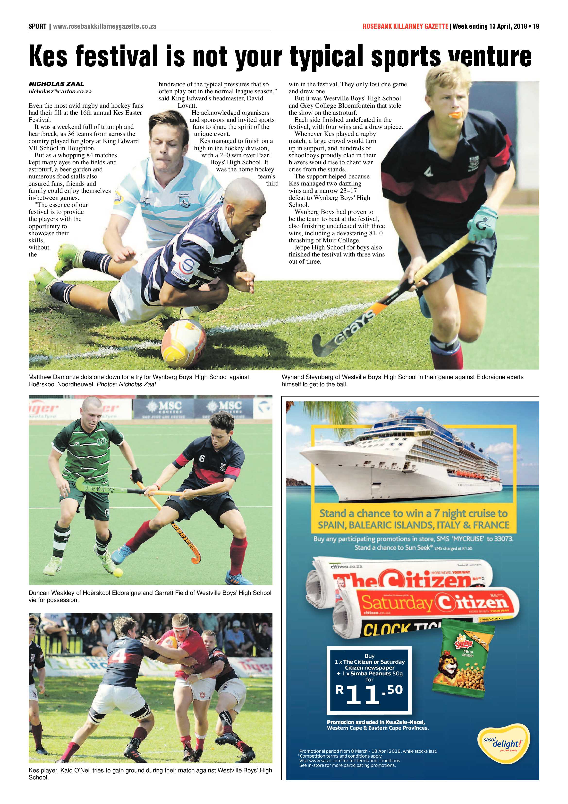 Rosebank Killarney Gazette 13 April 2018 page 19