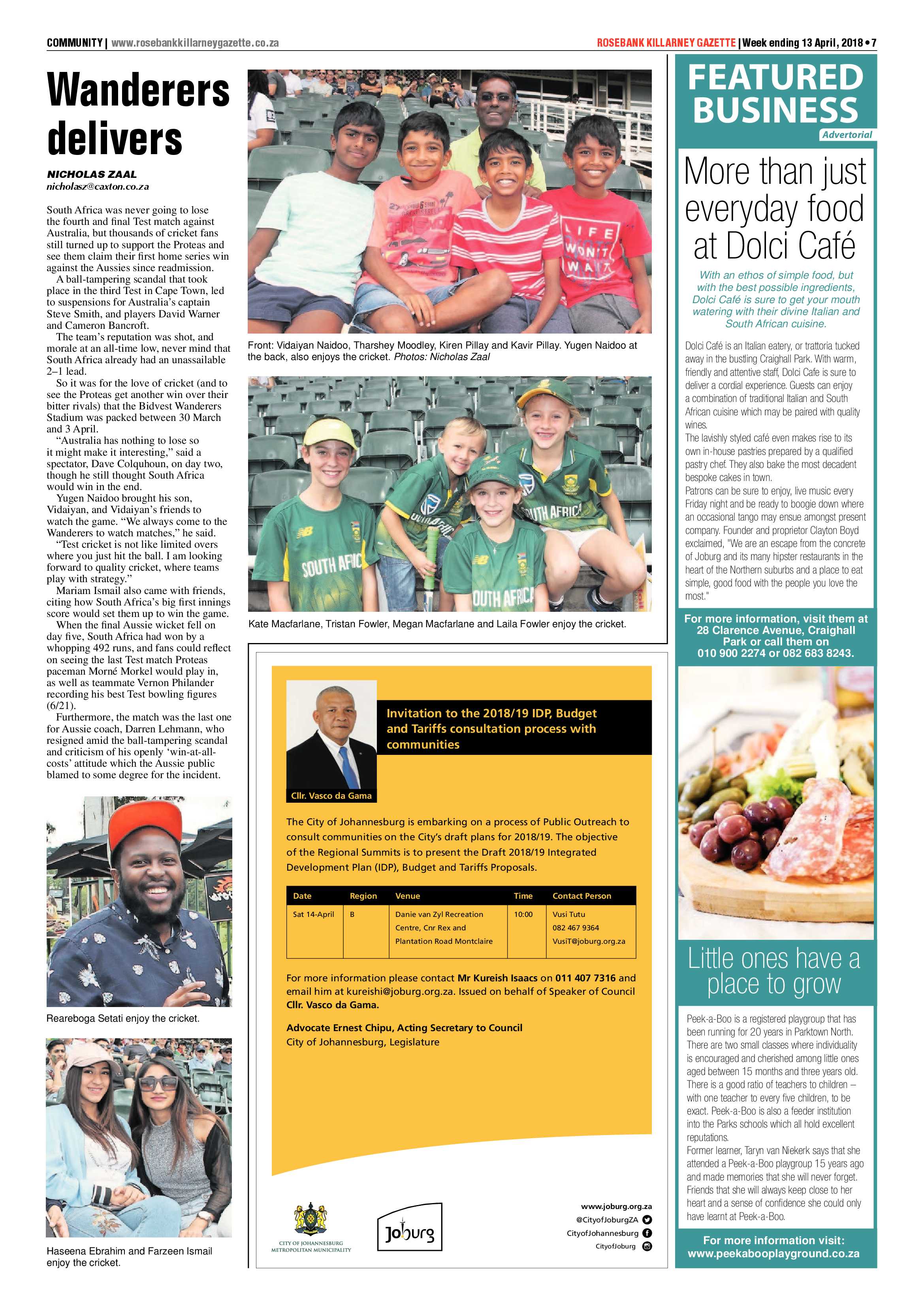 Rosebank Killarney Gazette 13 April 2018 page 7