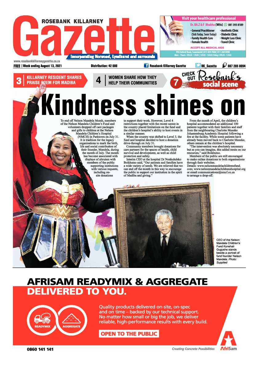 Rosebank Killarney Gazette 13 August 2021 page 1