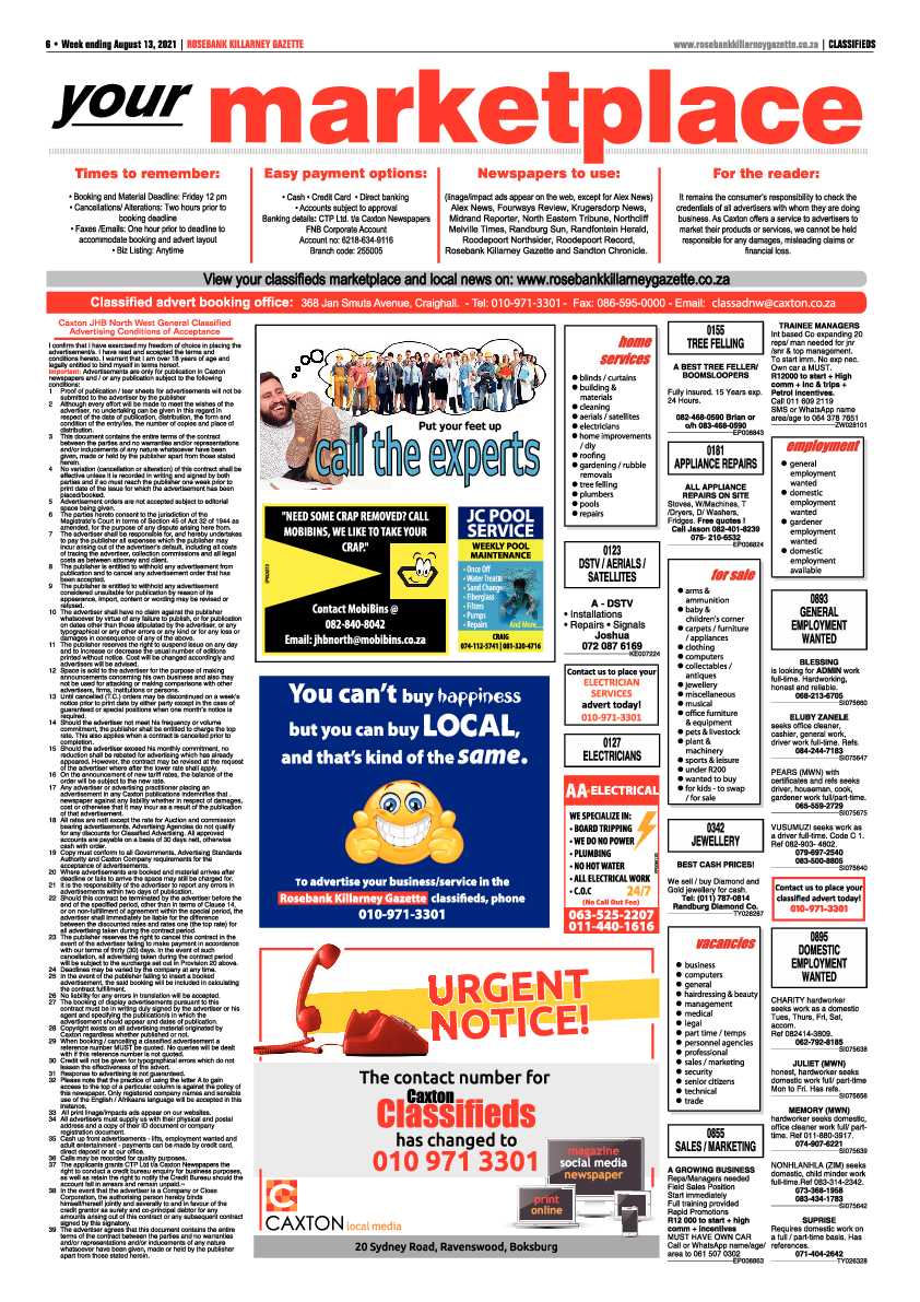 Rosebank Killarney Gazette 13 August 2021 page 6