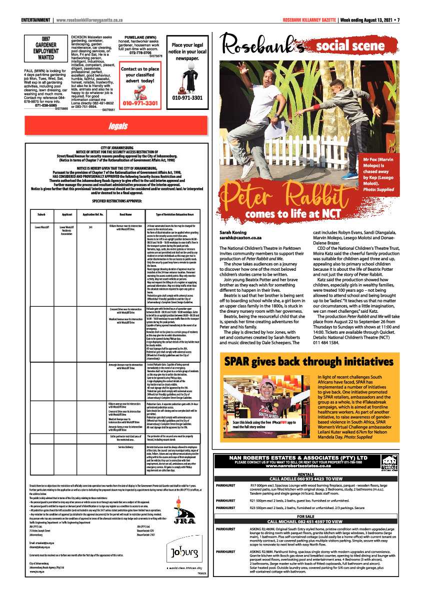 Rosebank Killarney Gazette 13 August 2021 page 7