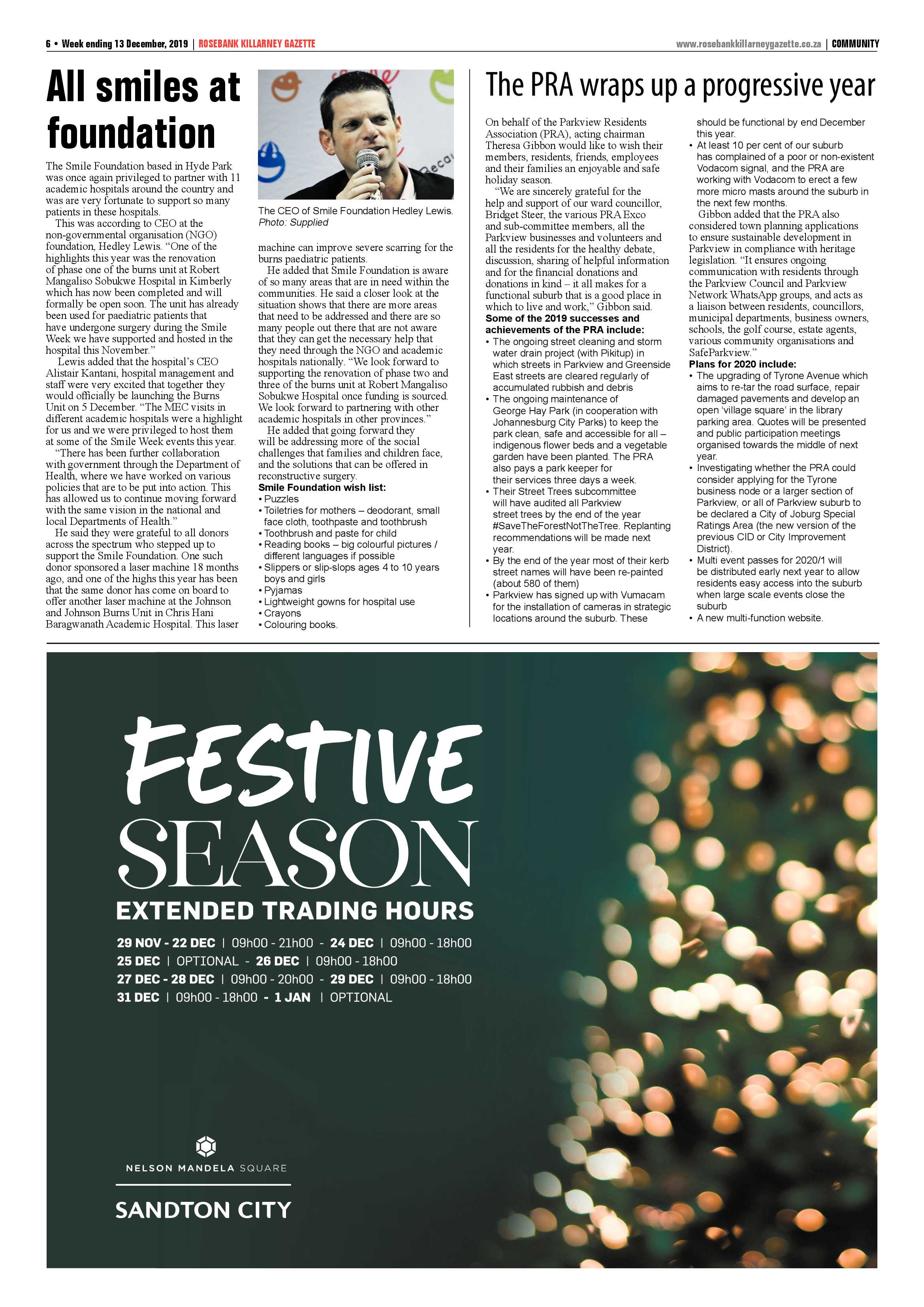 Rosebank Killarney Gazette 09 December 2019 page 6