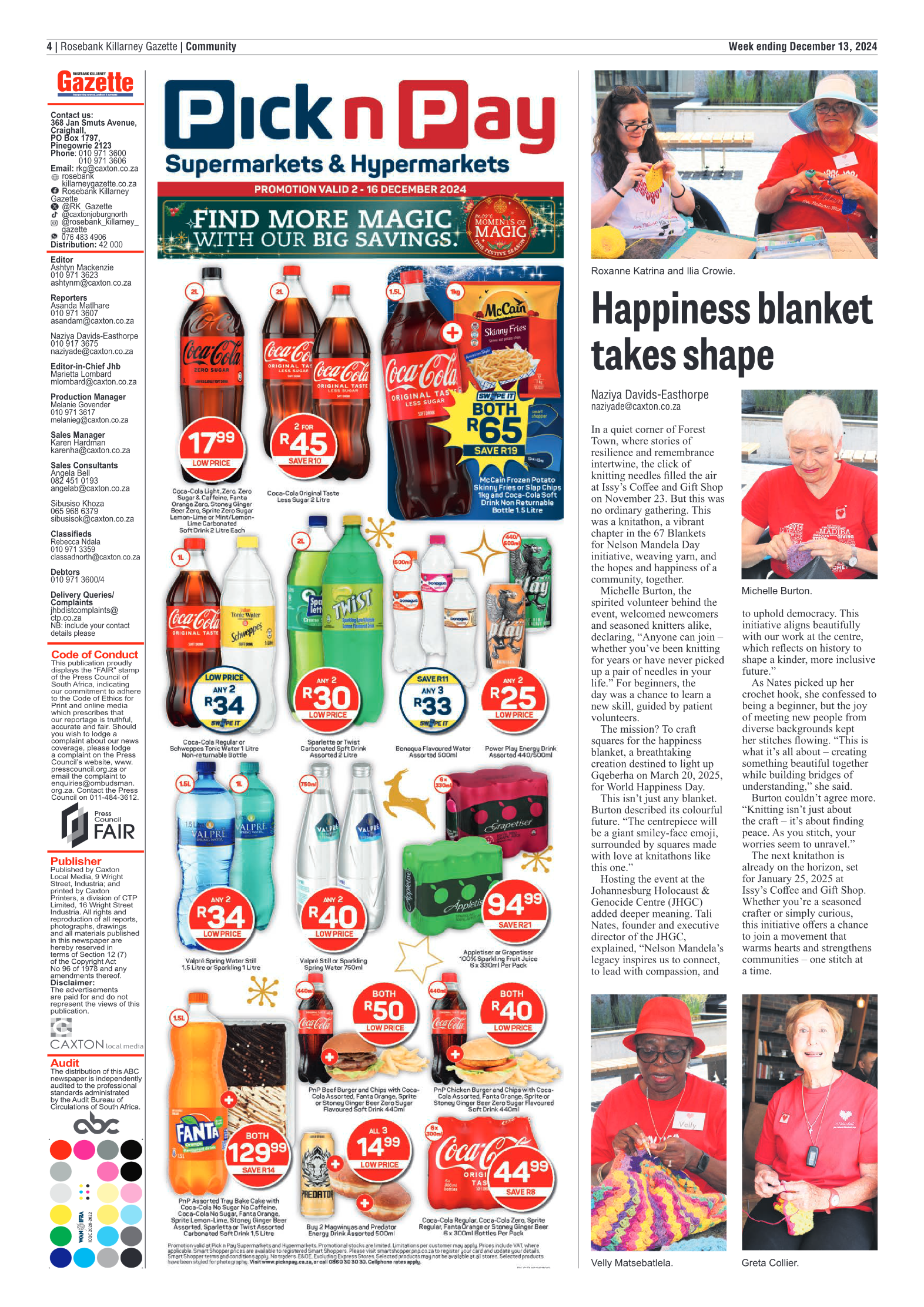 Rosebank Killarney Gazette 13 December 2024 page 4