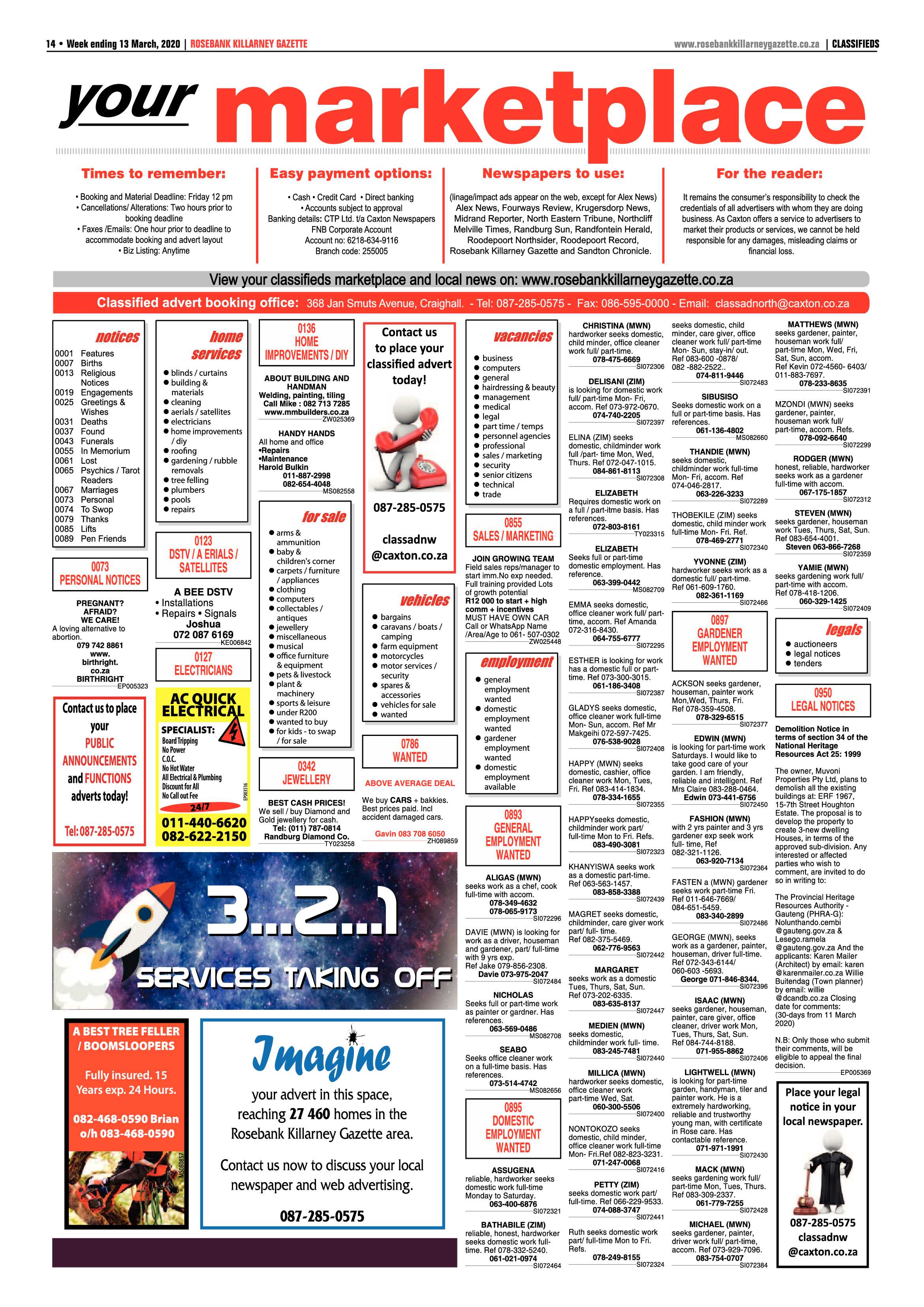 Rosebank Killarney Gazette 13 March 2020 page 14