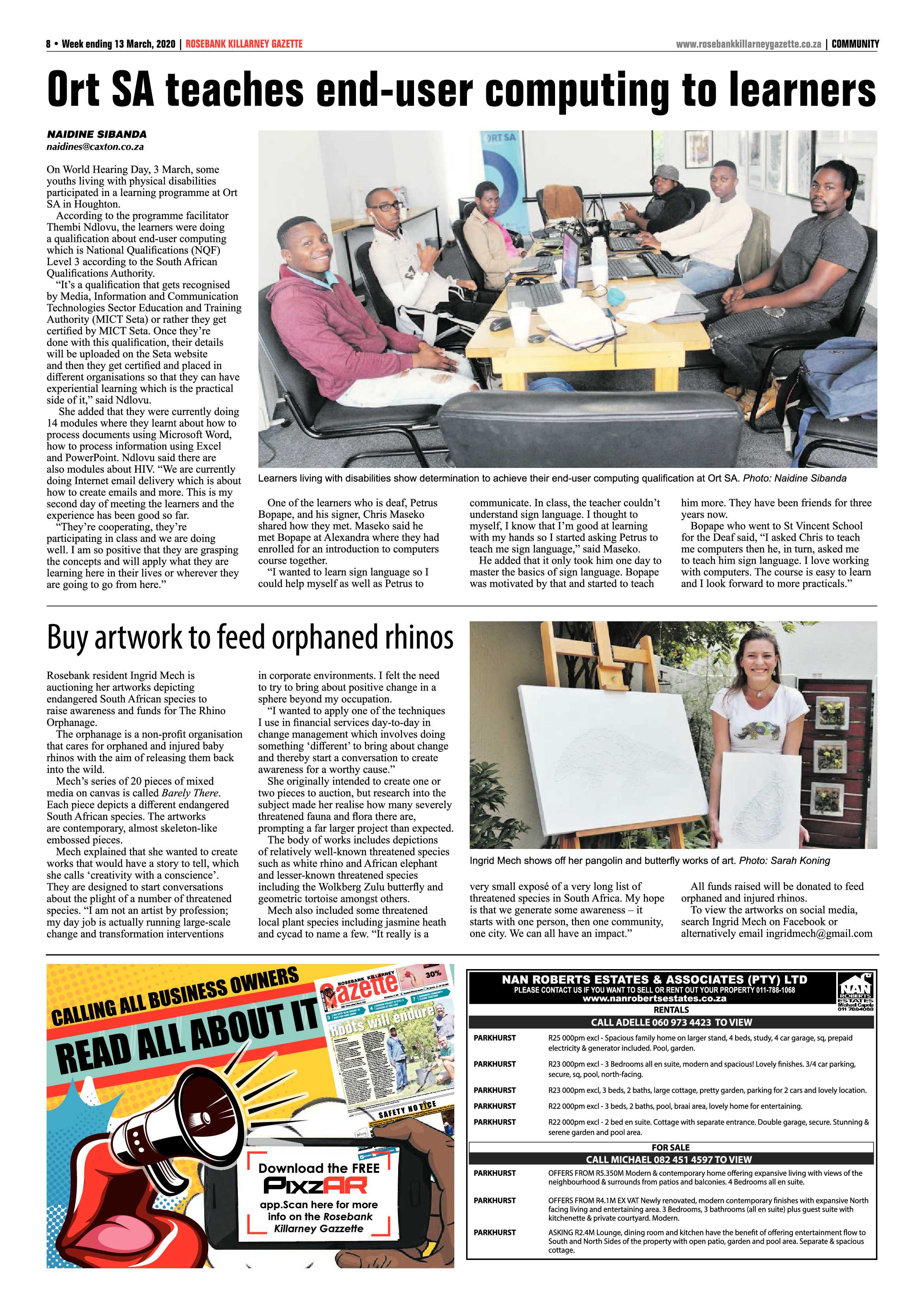 Rosebank Killarney Gazette 13 March 2020 page 8