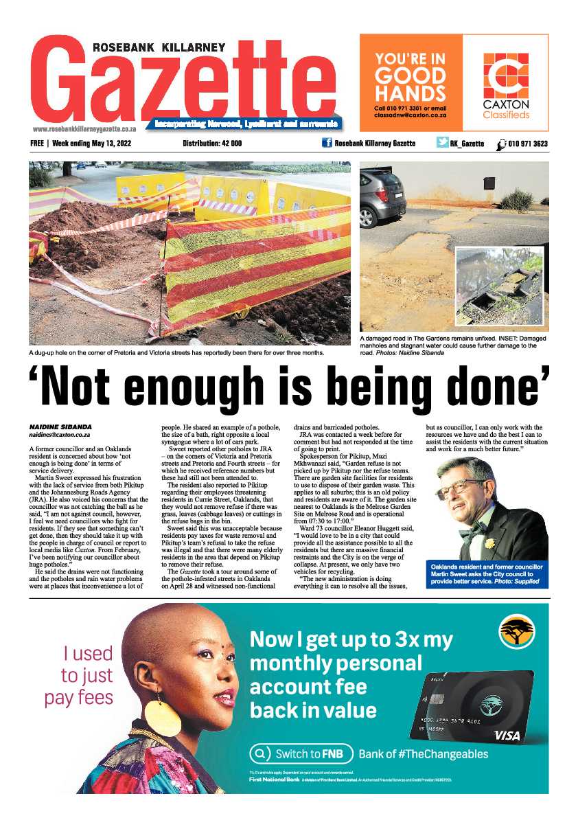 Rosebank Killarney Gazette 13 May 2022 page 1