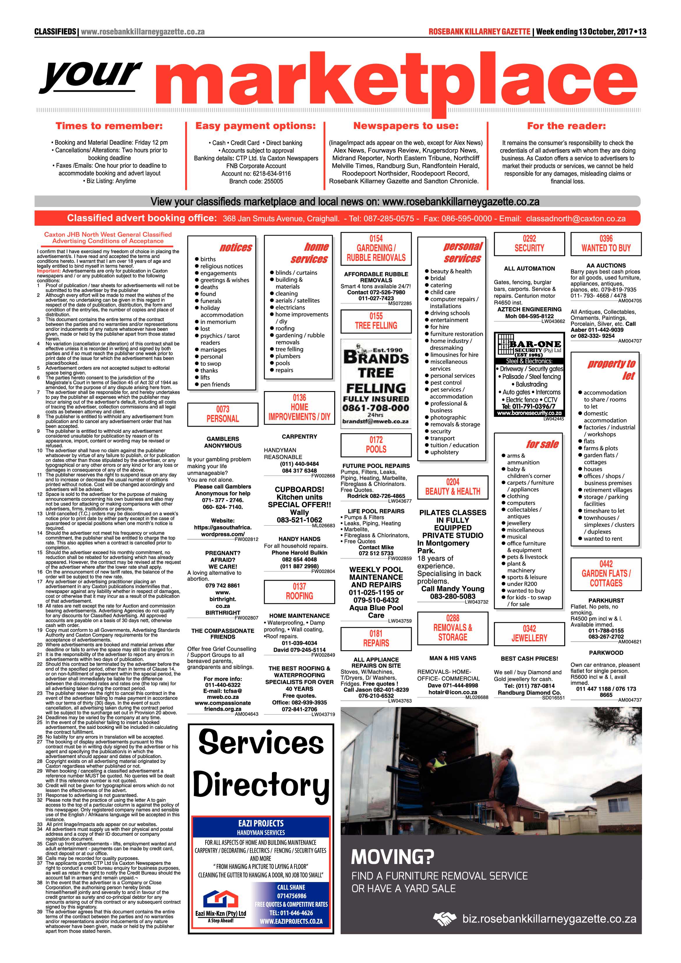Rosebank Killarney Gazette 13 October 2017 page 13